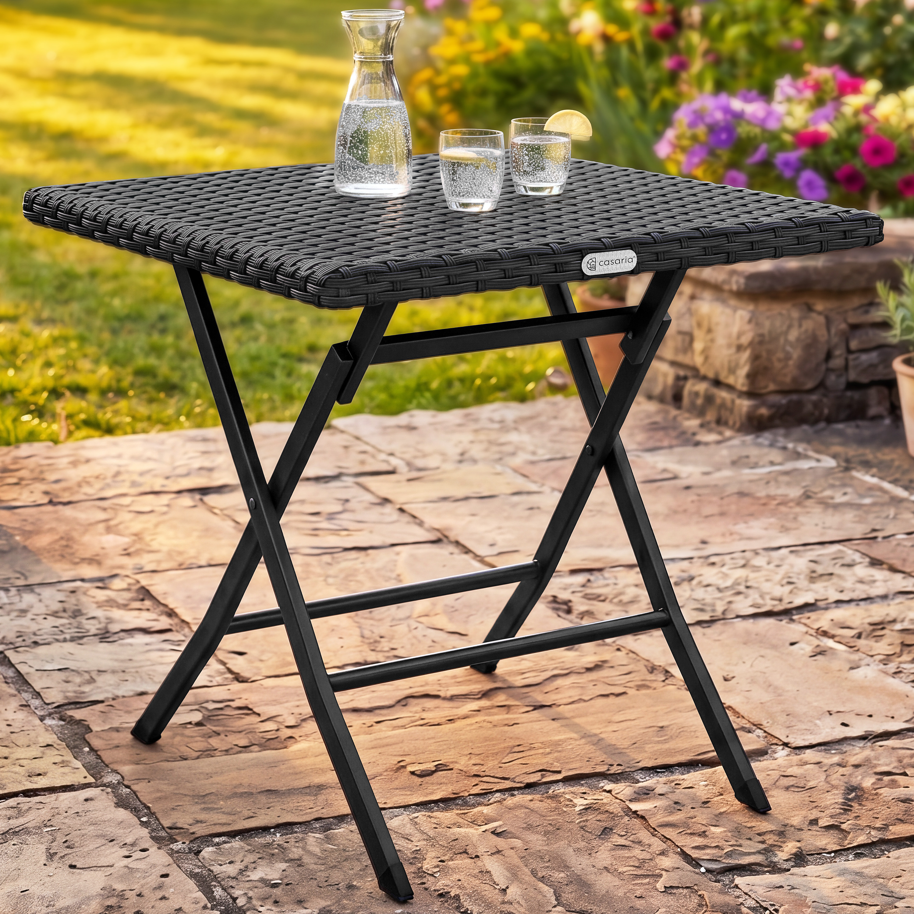Klaptafel\u0020Rome\u0020Zwart\u0020Kunststof\u002075x65x65cm