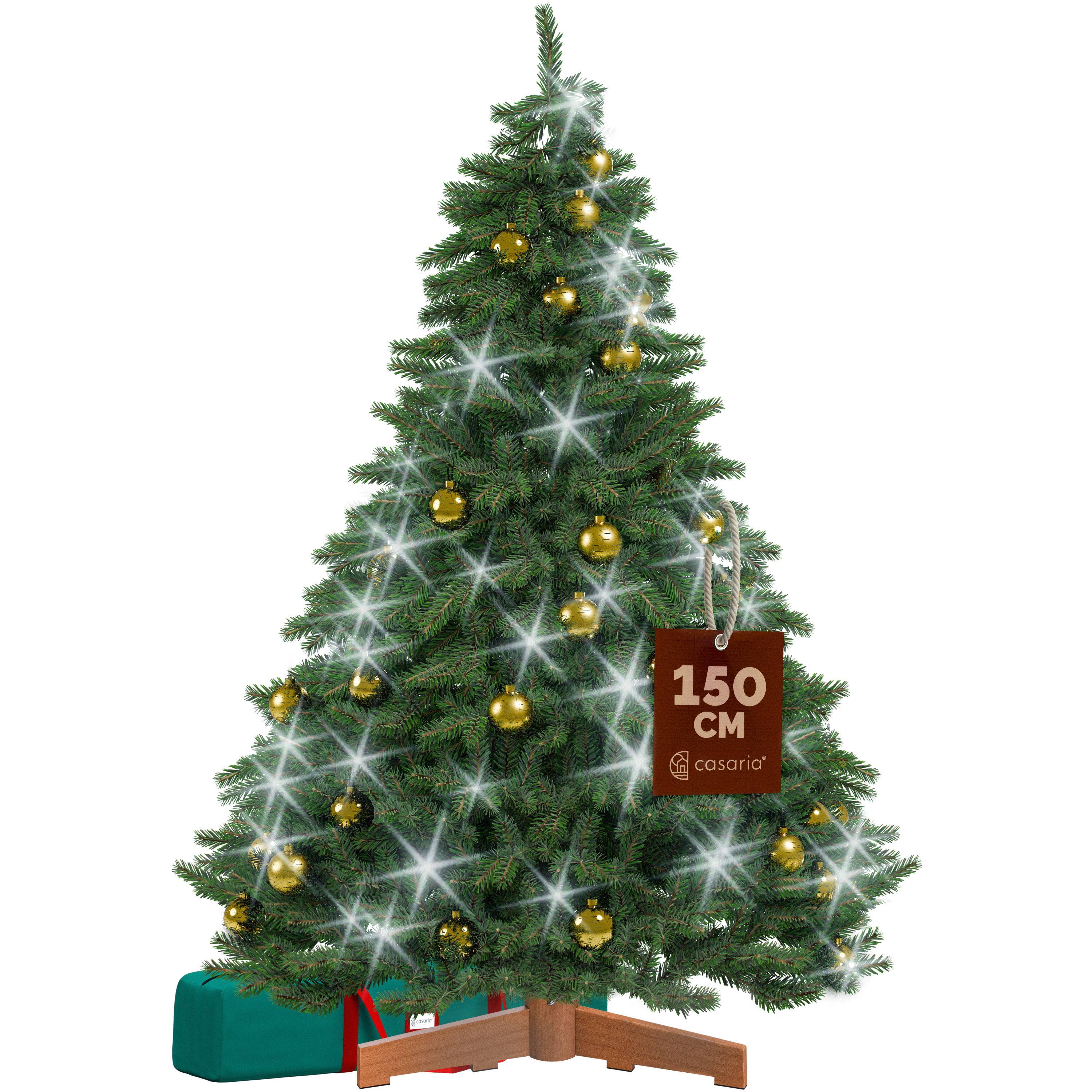 Kunstkerstboom\u0020premium\u0020150cm\u0020\u002B\u0020kerstballen\u0020goud\u0020\u002B\u0020kerstverlichting\u0020koud\u0020wit