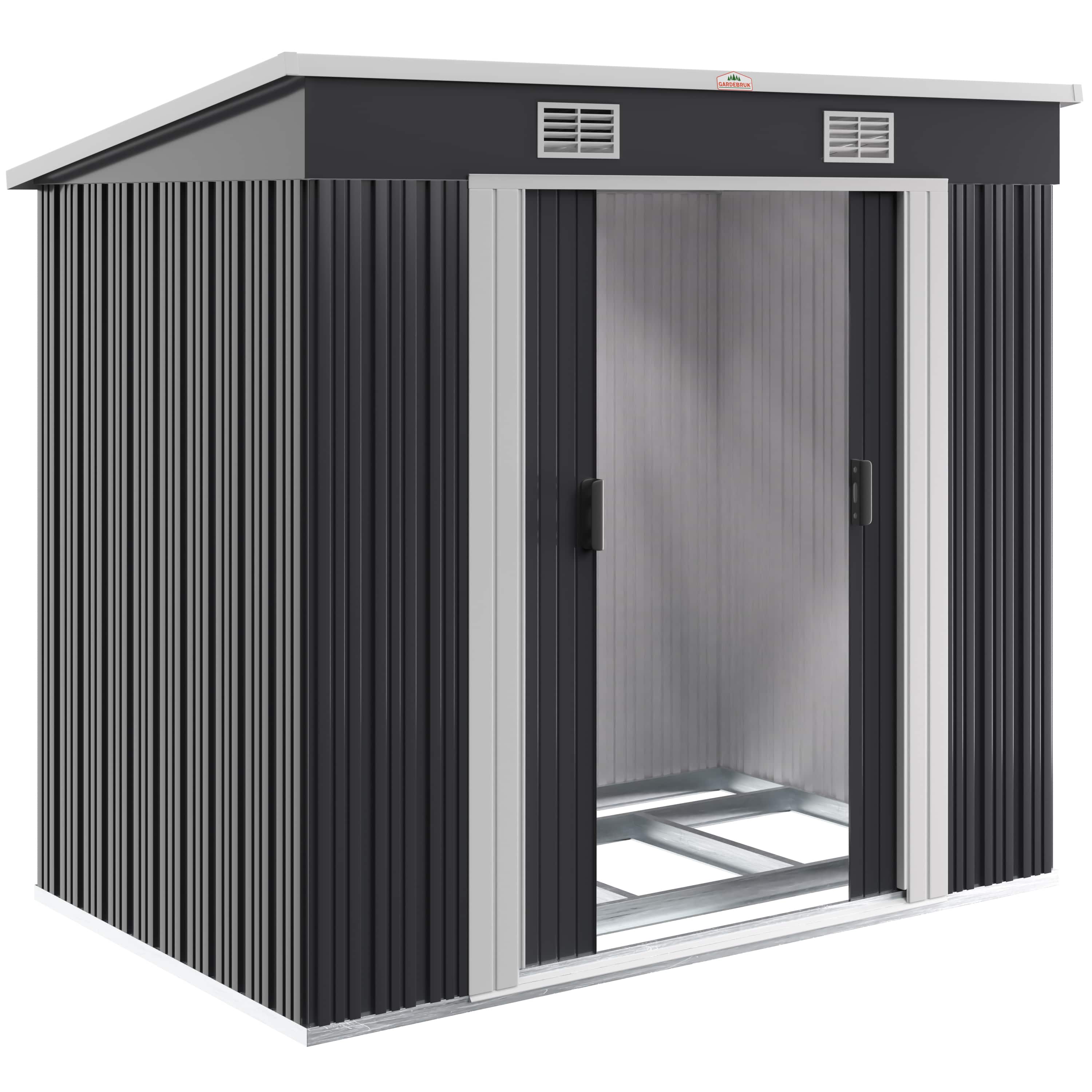 Tuinhuis\u0020Antraciet\u0020Metaal\u0020196x122x182cm