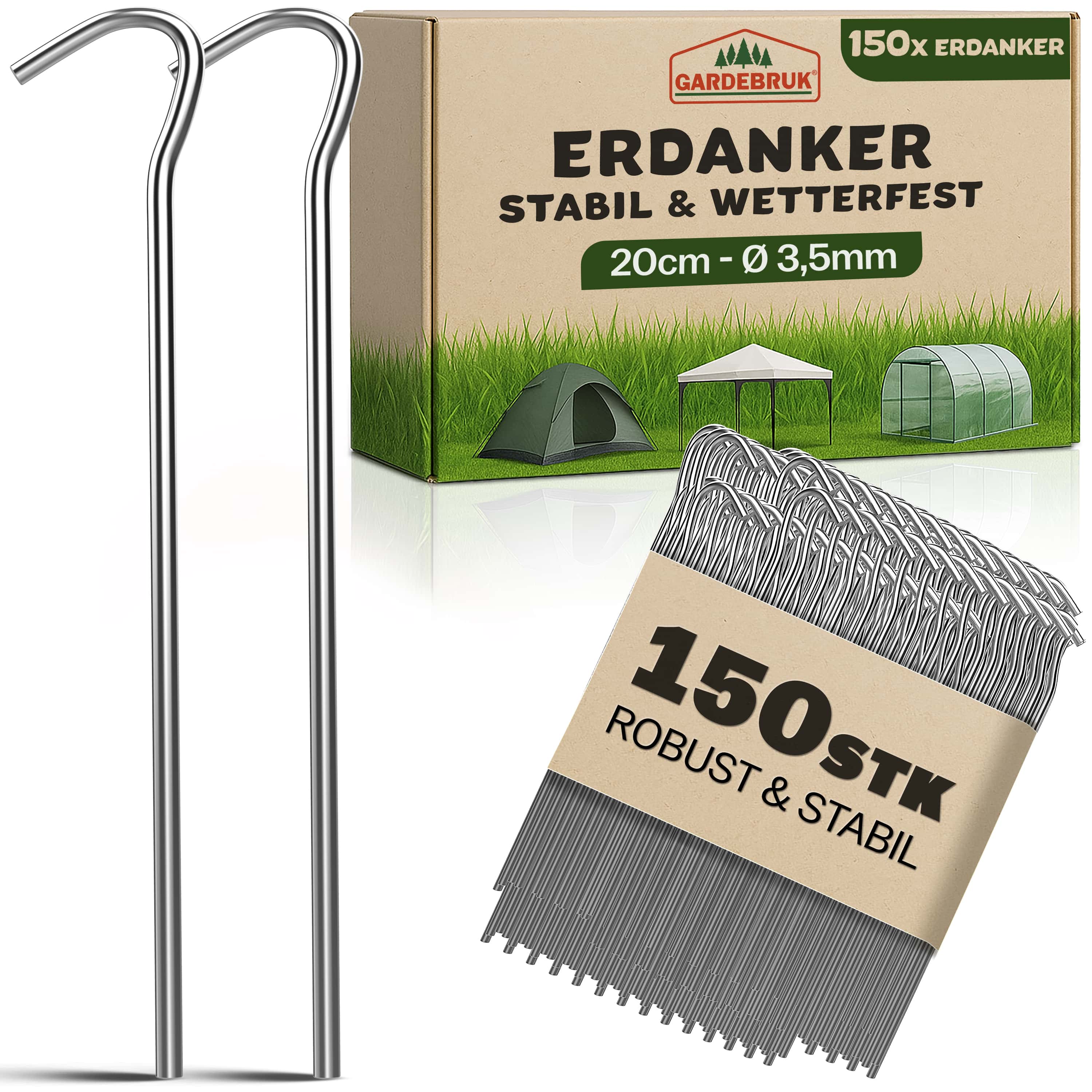Haringen\u002FGrondpennen\u0020150\u0020stuks\u0020Staal\u0020\u00F835mm\u0020Verzinkt