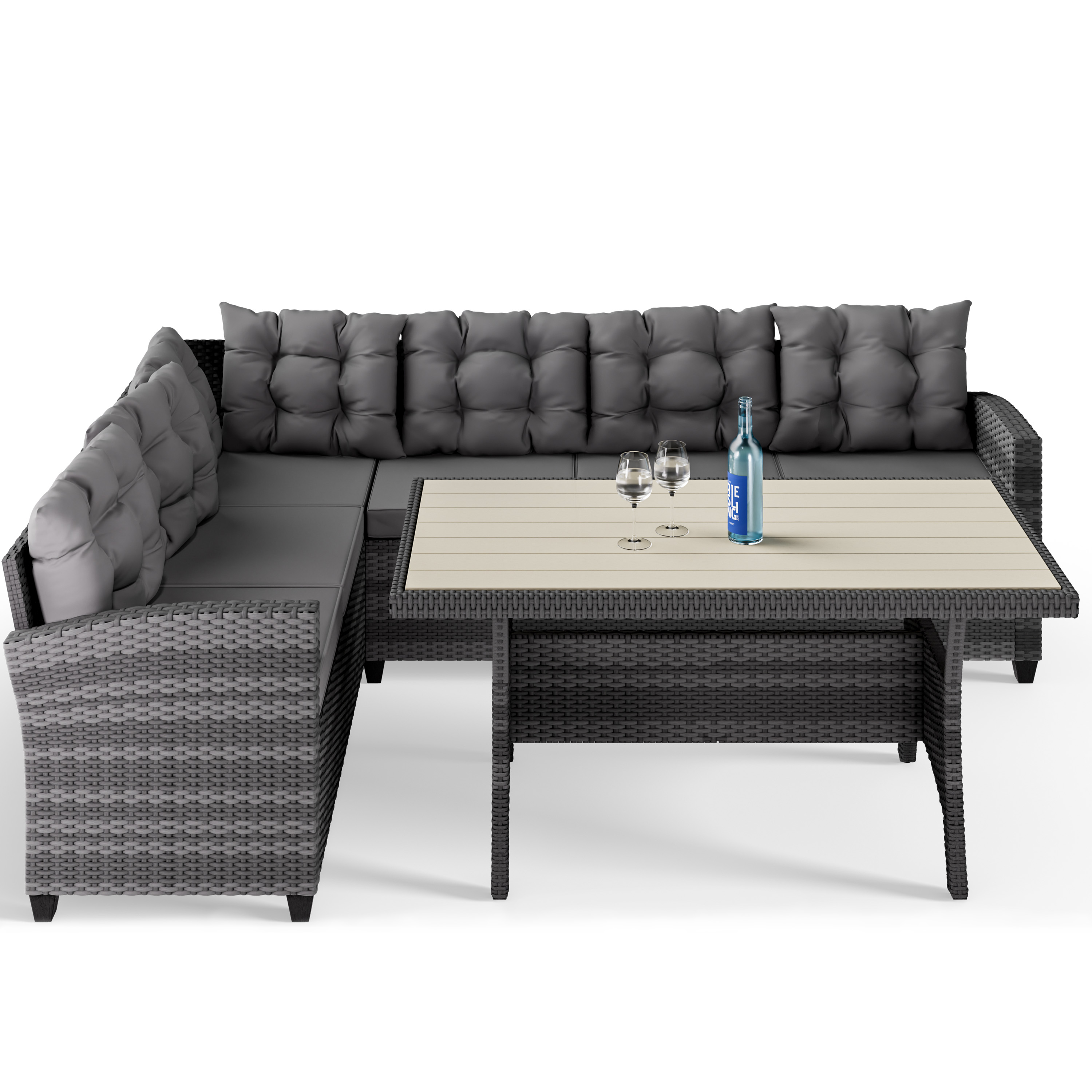Polyrotan\u0020Loungeset\u0020\u0020Lissabon\u0020Grijs\u002FAntraciet