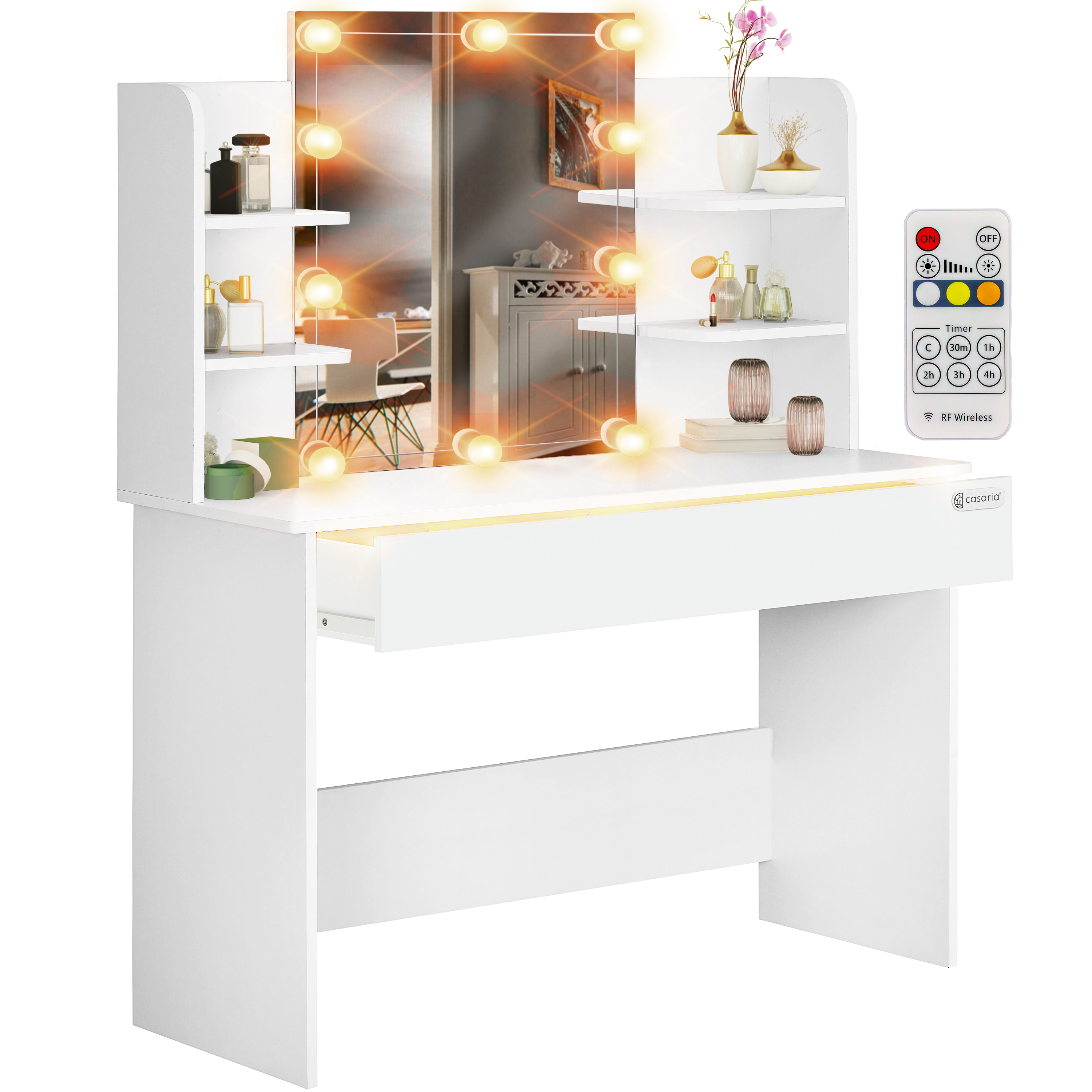 Make\u002Dup\u0020Tafel\u0020Lucia\u0020Wit\u0020140x110x40cm\u0020LED