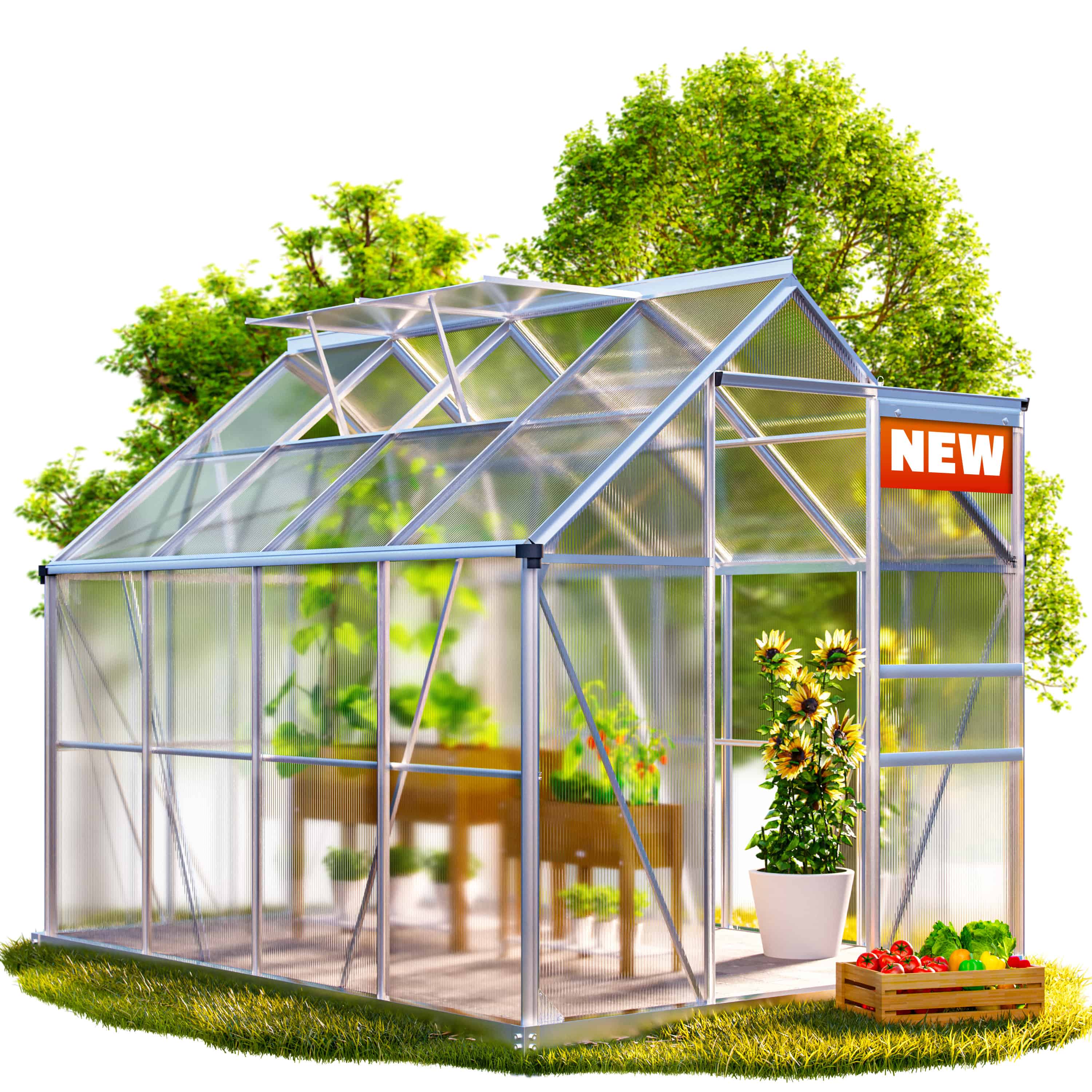 Tuinkas\u0020Aluminium\u0020250x190x195cm\u0020met\u0020Fundering