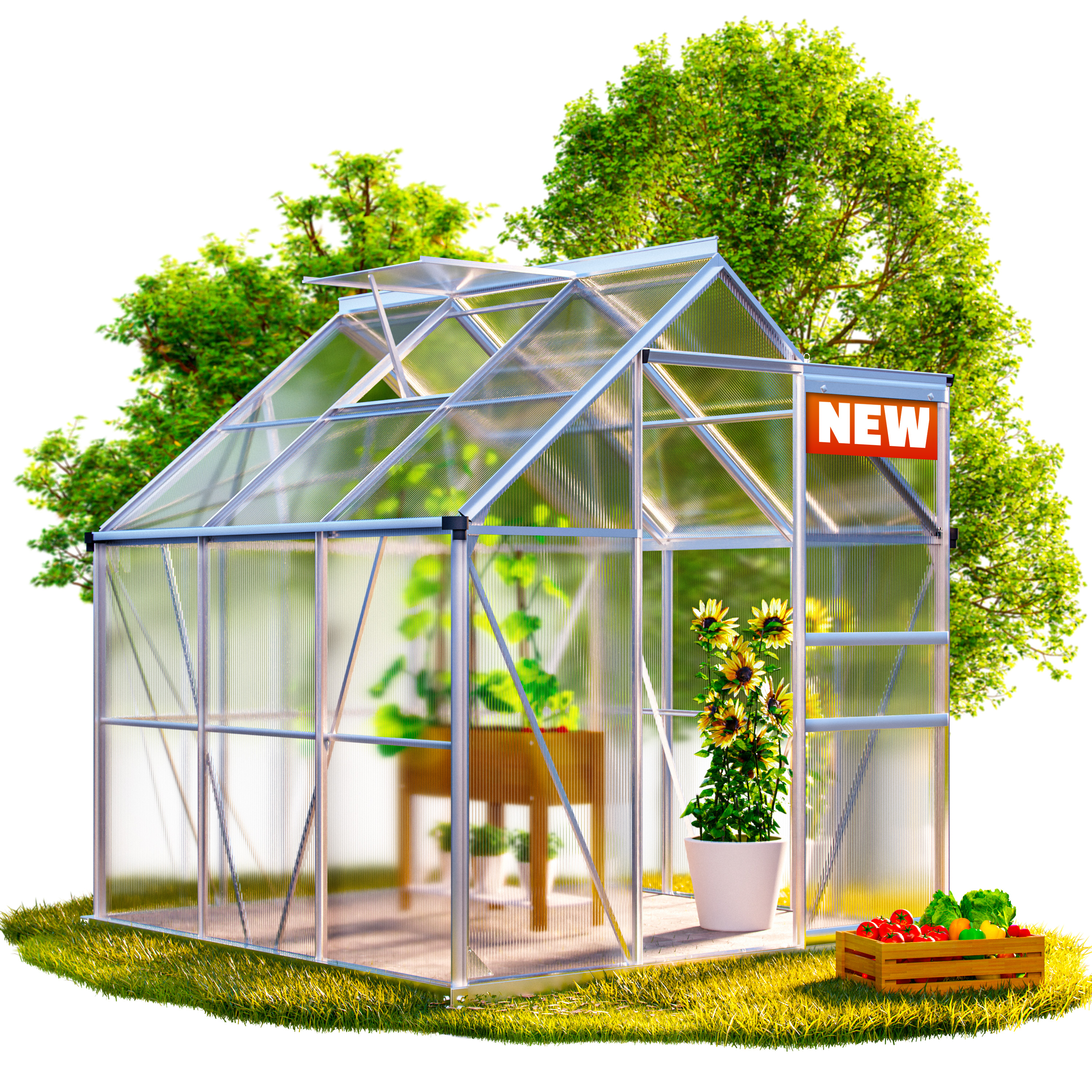 Tuinkas\u0020Aluminium\u0020190x190x195cm\u0020met\u0020Fundering