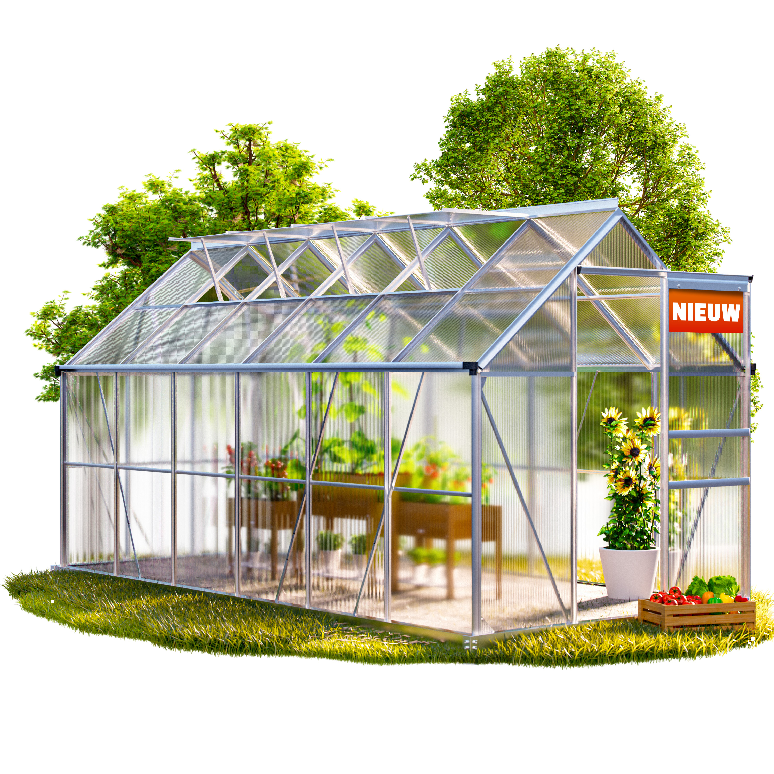 Tuinkas\u0020Aluminium\u0020380x190x195cm\u0020met\u0020fundering Tuinkas\u0020Aluminium\u0020380x190x195cm\u0020met\u0020fundering