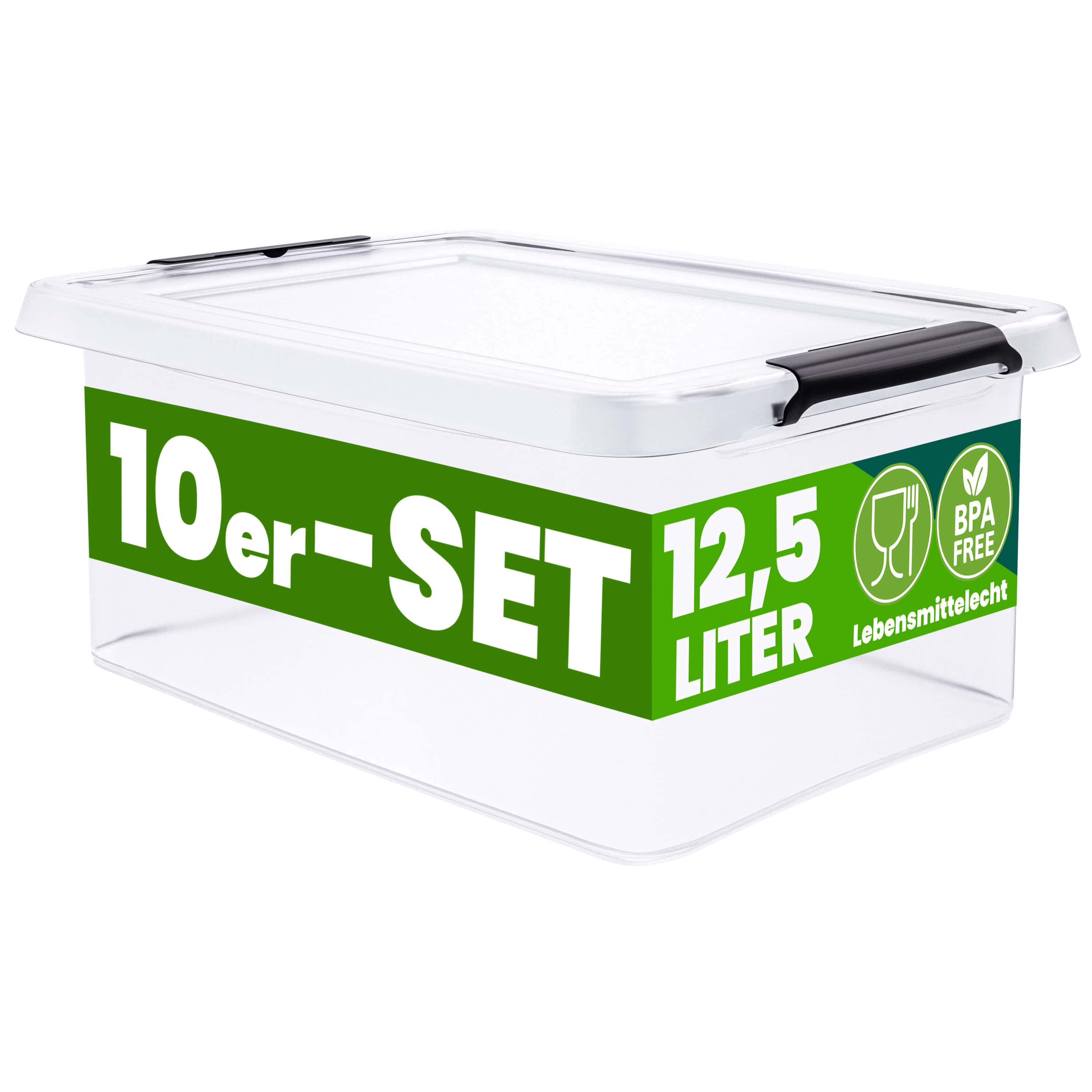 Opbergbox\u002010\u0020Stuks\u0020Transparant\u002039x29x17cm\u002012,5L\u0020stapelbaar