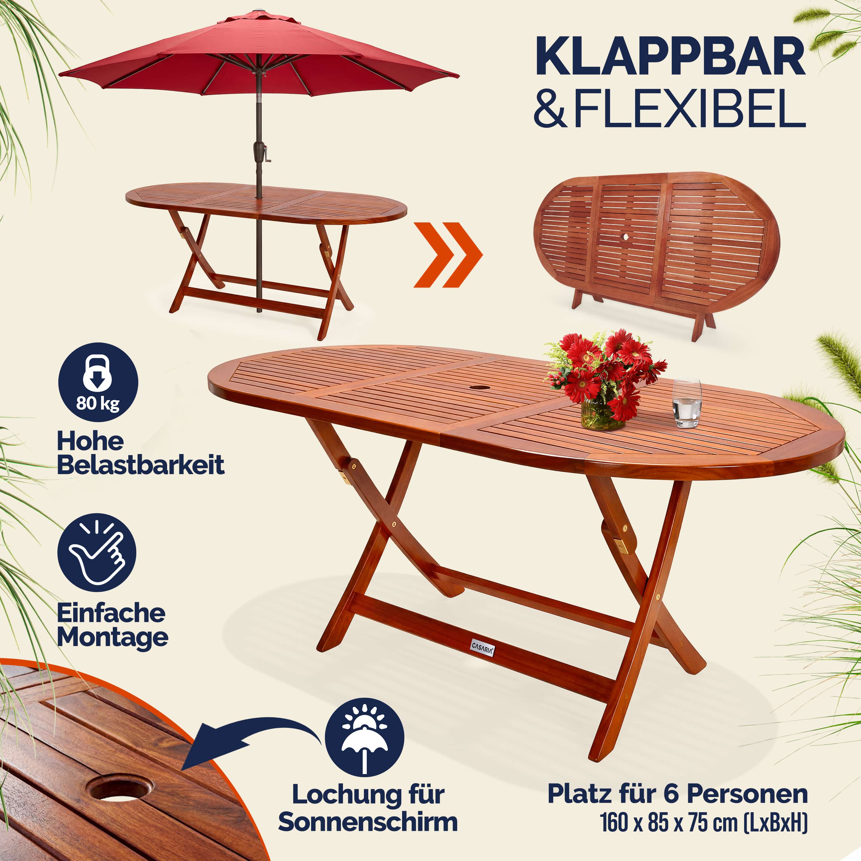 Tuintafel\u0020Alabama\u0020Acaciahout\u0020160x85x75cm\u0020FSC\u002Dgecertificeerd