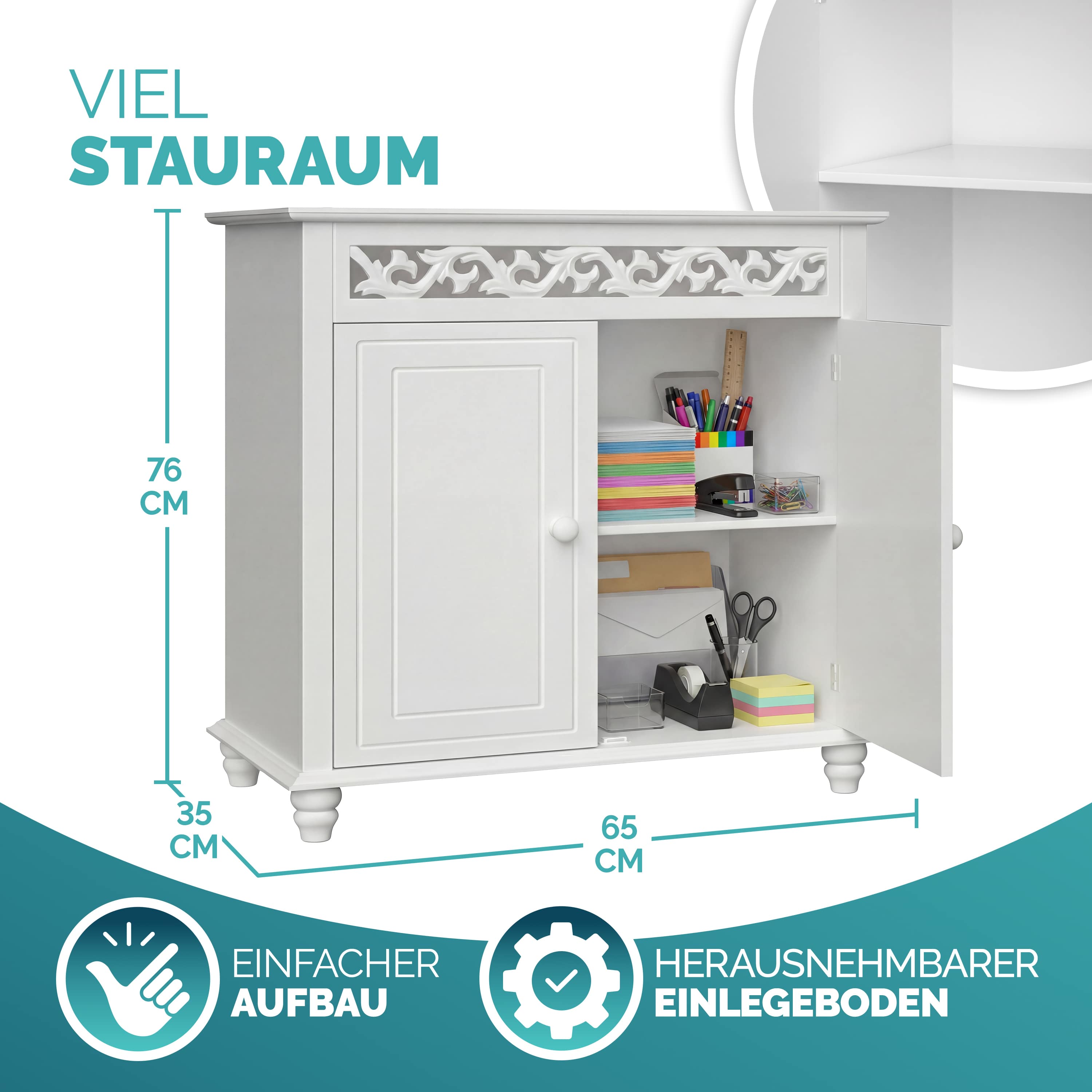 Ladekast\u0020Jersey\u0020Wit\u0020Hout\u002076x65x35cm Ladekast\u0020Jersey\u0020Wit\u0020Hout\u002076x65x35cm