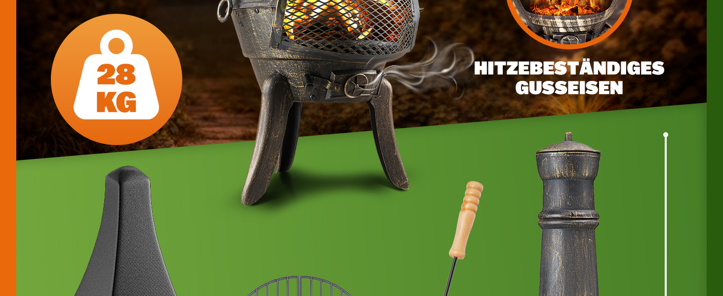 Tuinhaard\u0020Chimenea\u0020Zwart\u0020Gietijzer\u0020112cm\u0020Grillrooster Tuinhaard\u0020Chimenea\u0020Zwart\u0020Gietijzer\u0020112cm\u0020Grillrooster