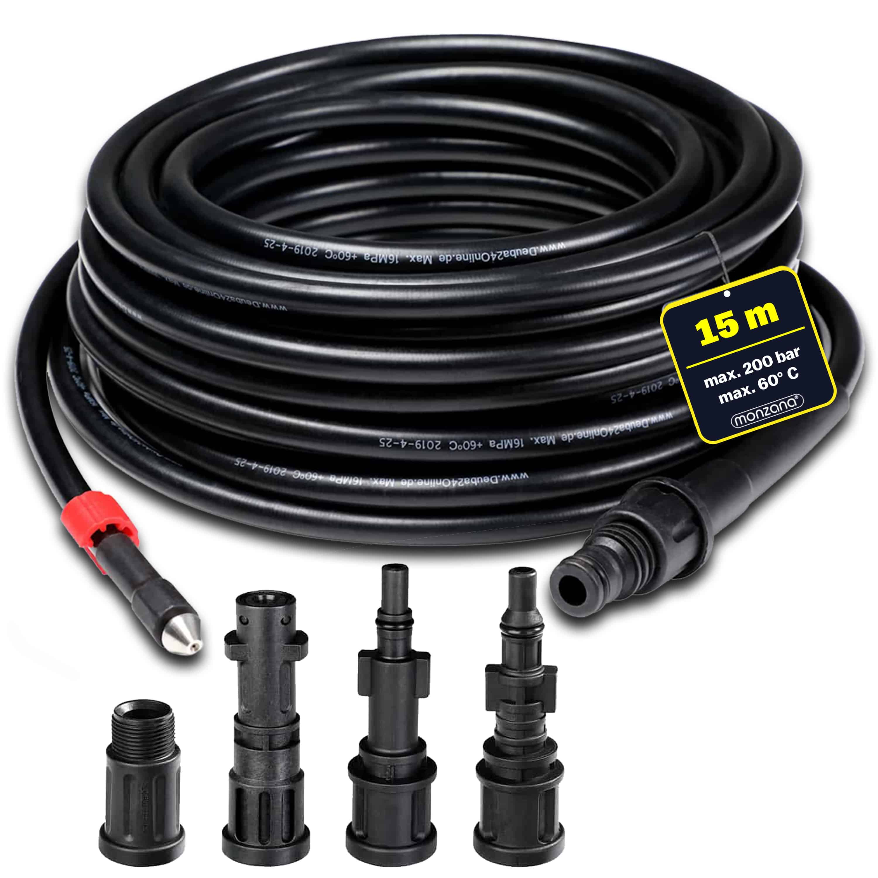 Rioolreinigingset\u0020Zwart\u002015\u0020Meter\u0020160\u0020Bar\u002060\u00B0C