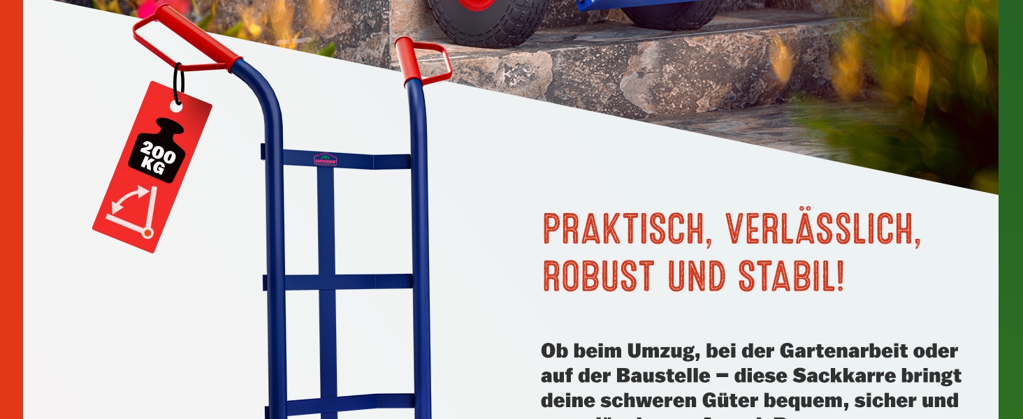 Steekwagen\u0020Blauw\u0020Rood\u0020Staal\u002045x116cm\u0020200kg