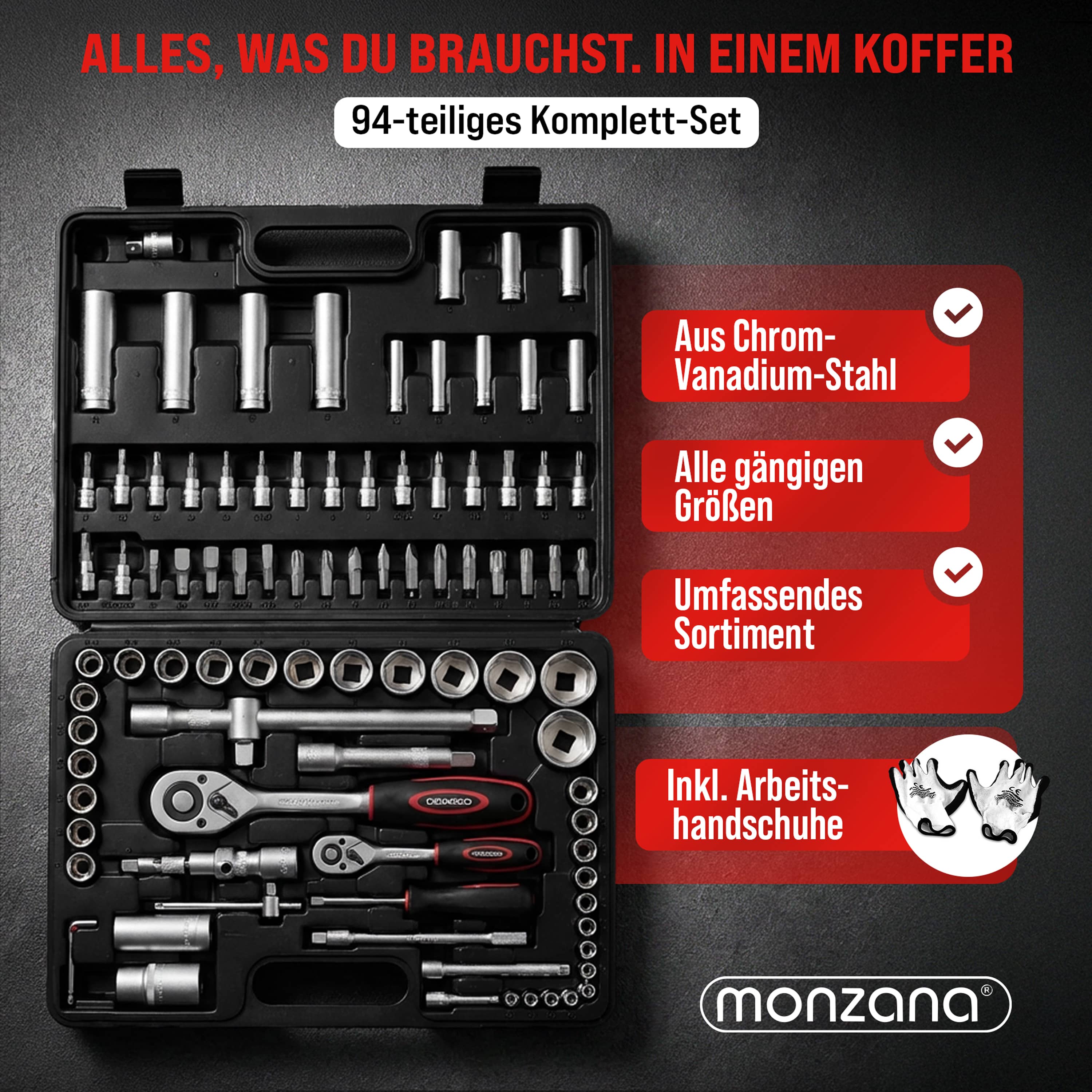Gereedschapsset\u002094\u002Ddelige\u0020van\u0020chroom\u0020vanadium\u0020staal\u0020\u002B\u0020handschoenen