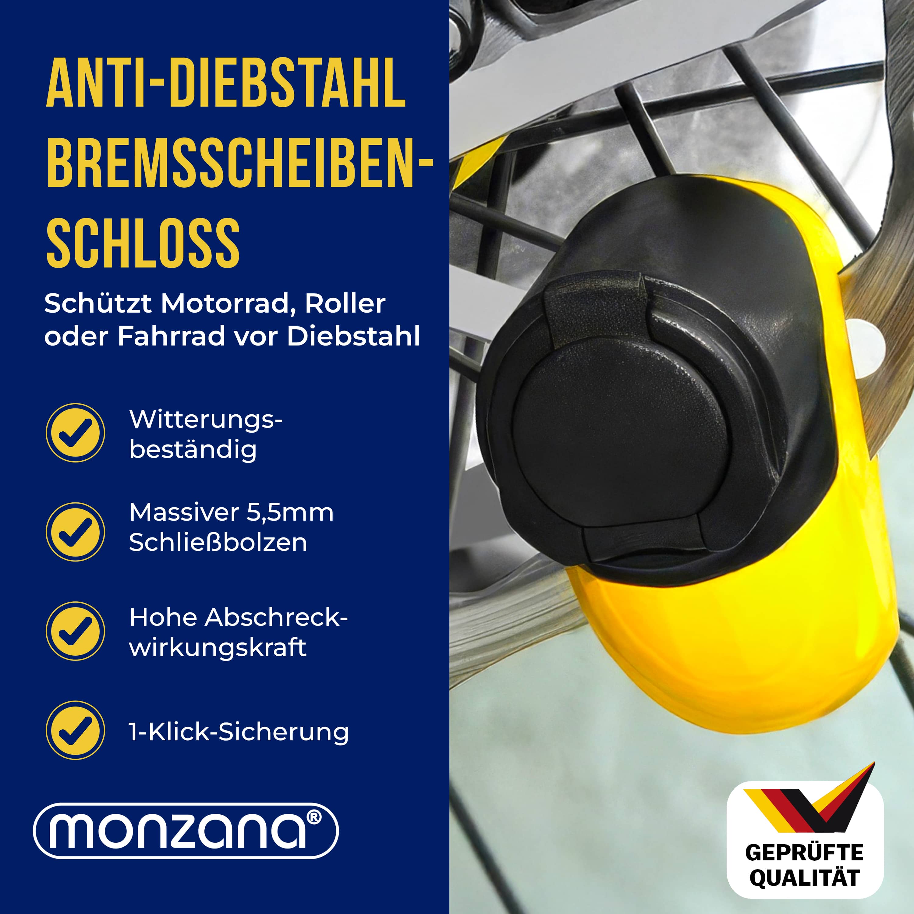 Schijfremslot\u0020Geel\u0020Staal\u0020LED\u002Dverlichting\u0020Herinneringskabel