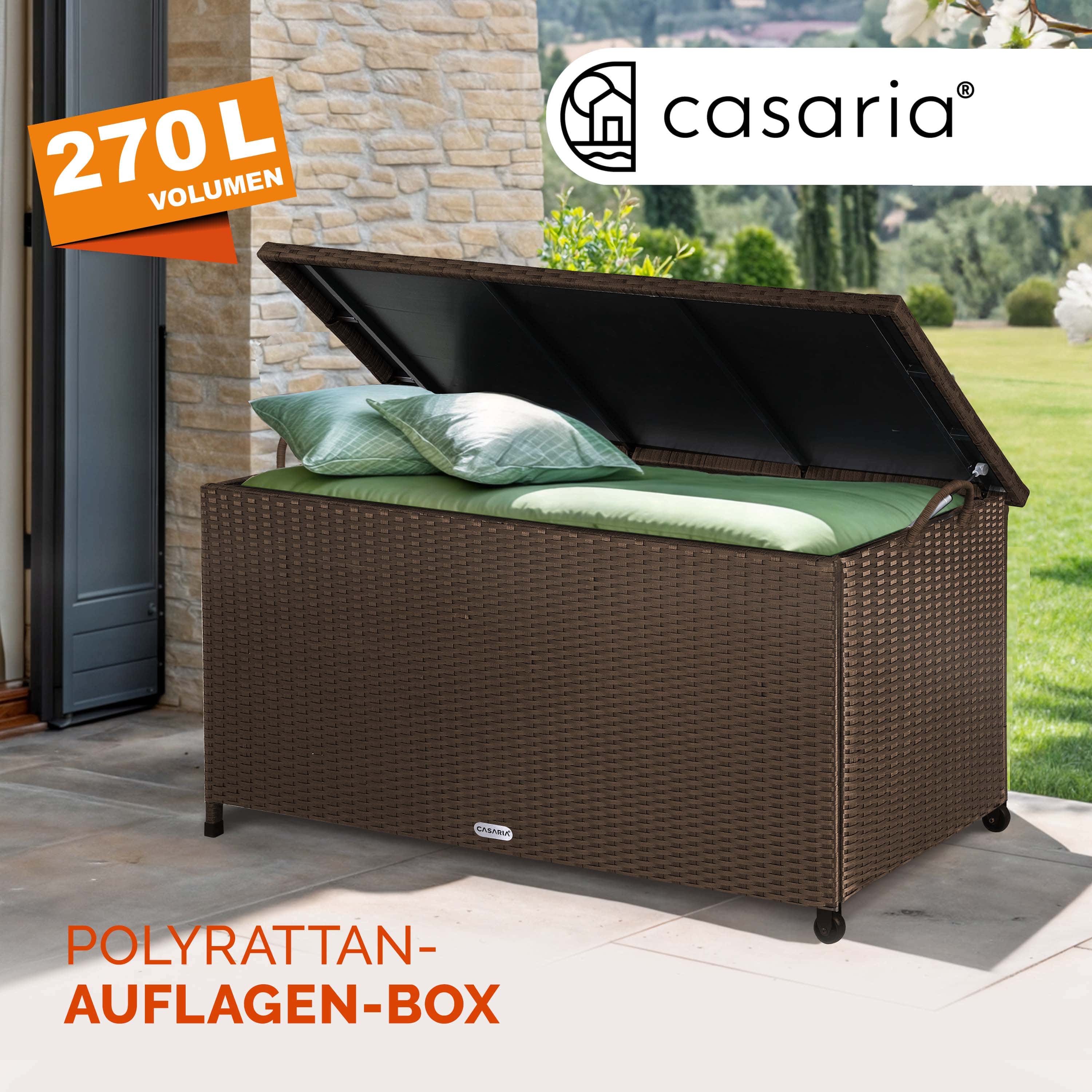 Polyrotan\u0020Kussenbox\u0020Bruin\u0020117x53x60cm\u0020met\u0020wielen