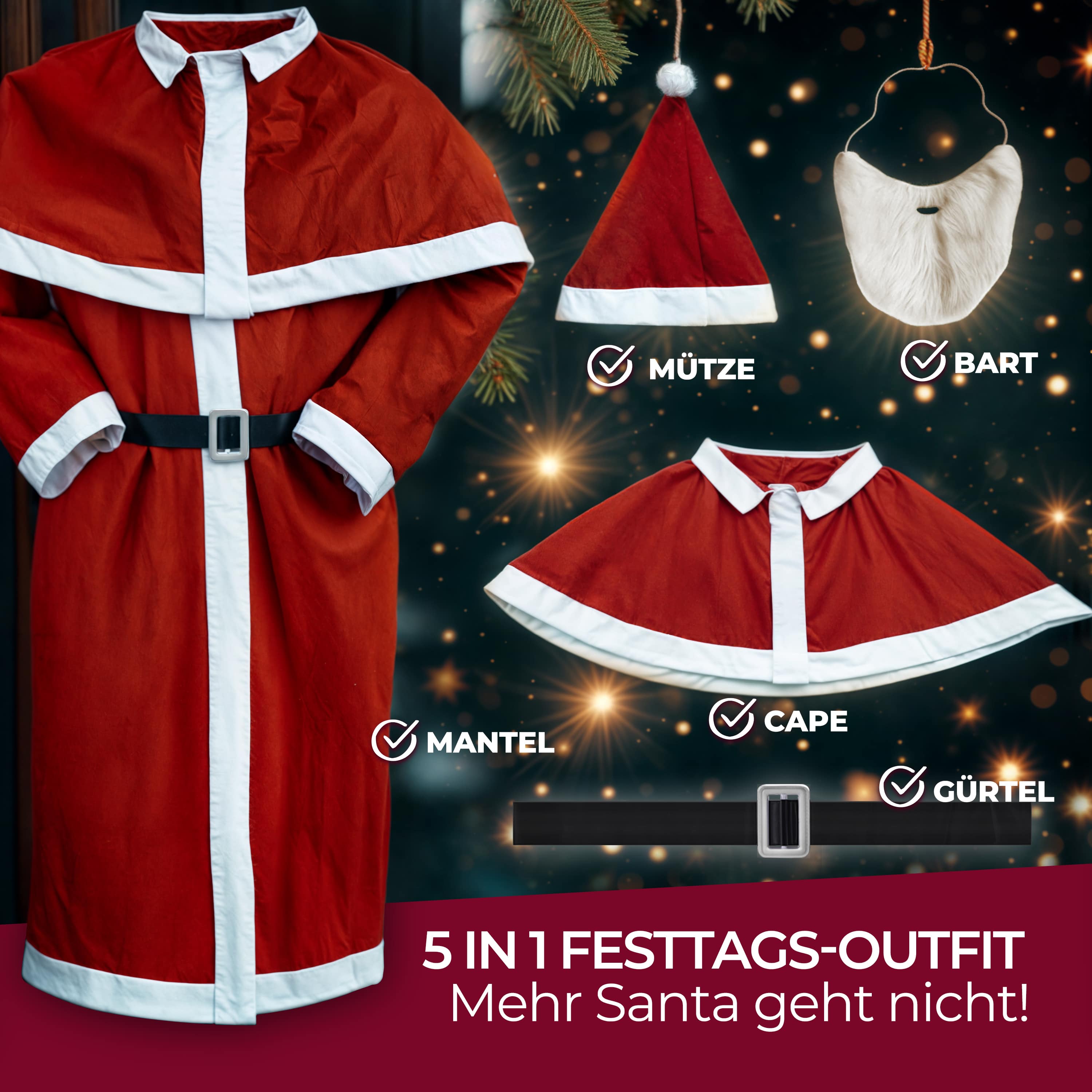Kerstmanpak\u0020Polyester\u0020135cm\u0020One\u0020Size