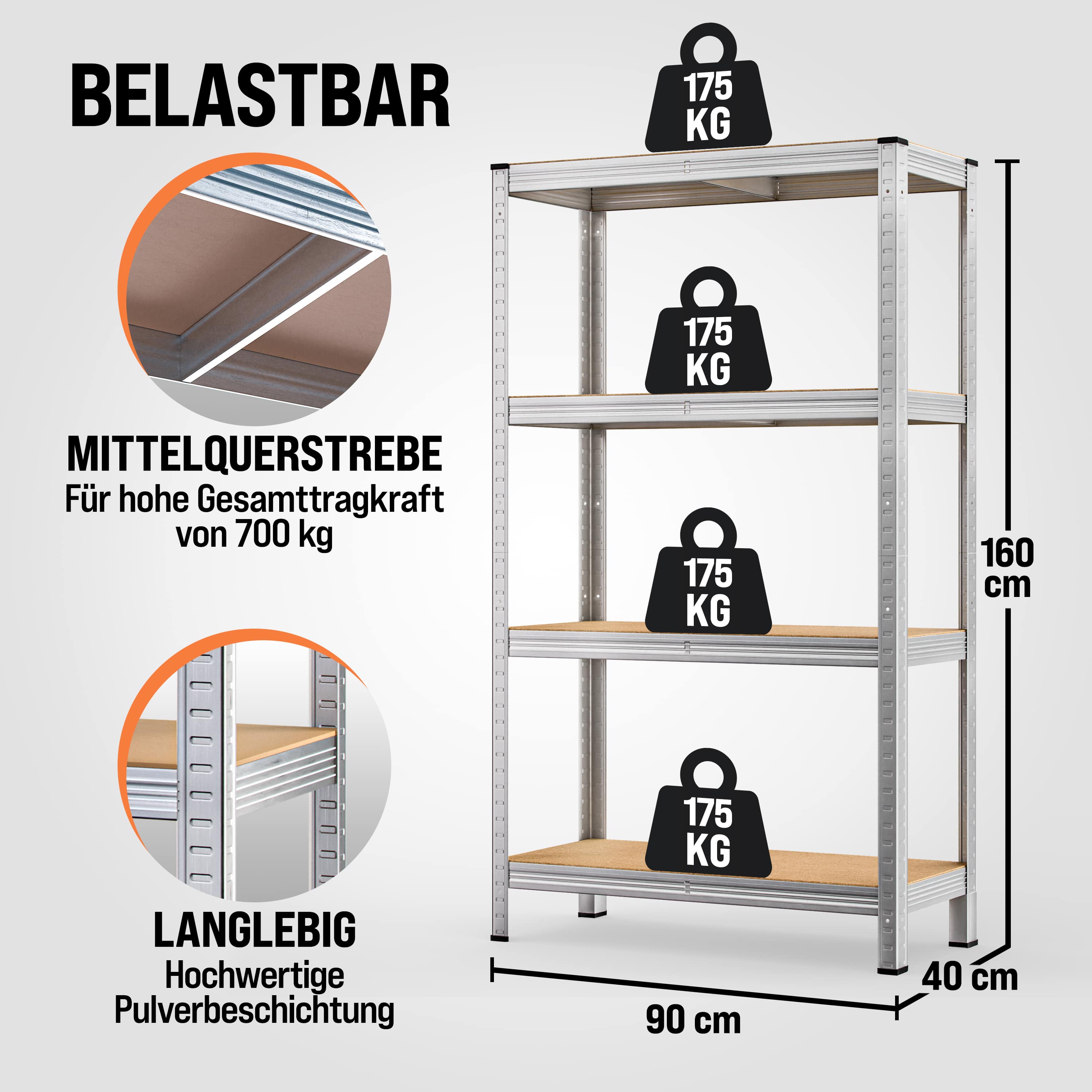 Stellingkast\u0020160x90x40cm\u0020max\u0020700kg Stellingkast\u0020160x90x40cm\u0020max\u0020700kg