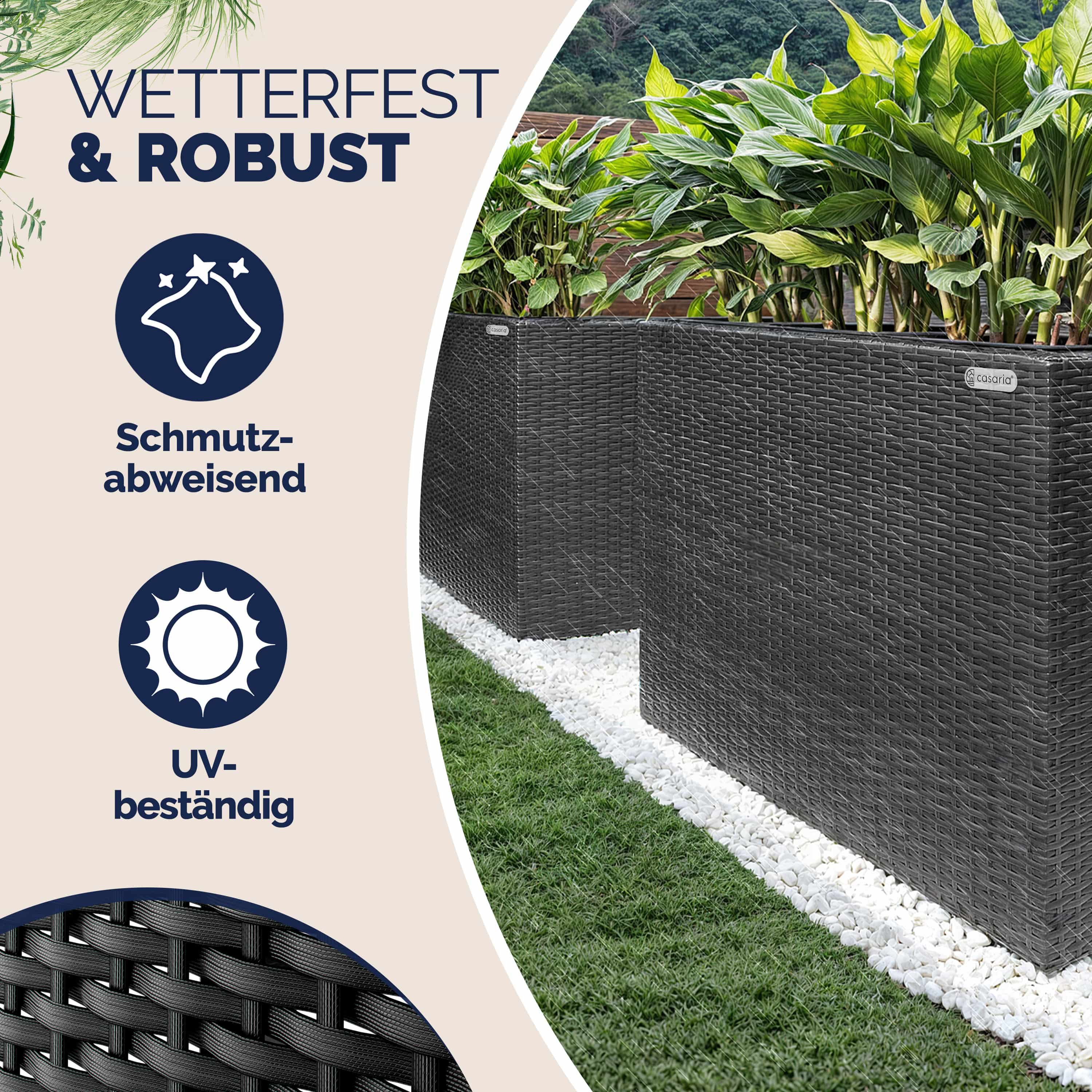 Polyrattan\u0020Bloempot\u0020Zwart\u002095x27x60cm Polyrattan\u0020Bloempot\u0020Zwart\u002095x27x60cm