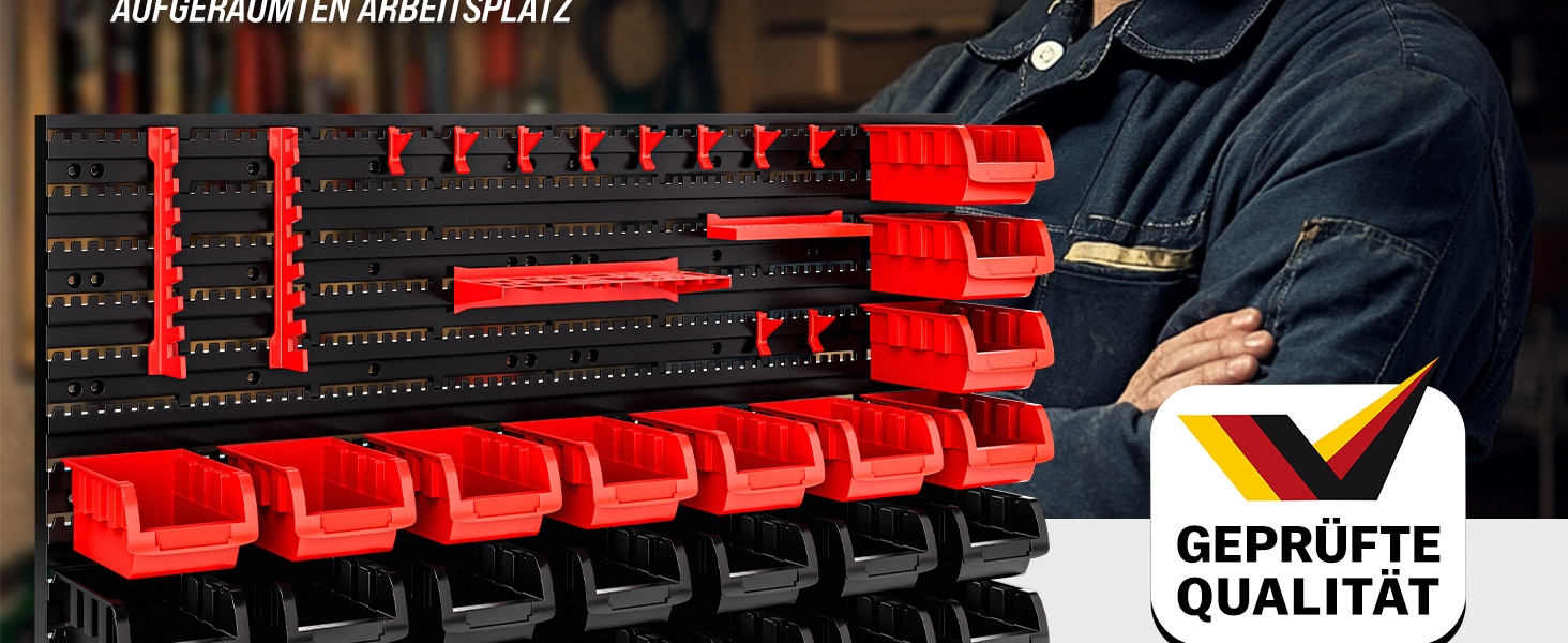 Gereedschapswand\u0020ZwartRood\u002043\u002Ddelig\u0020Stapelboxen