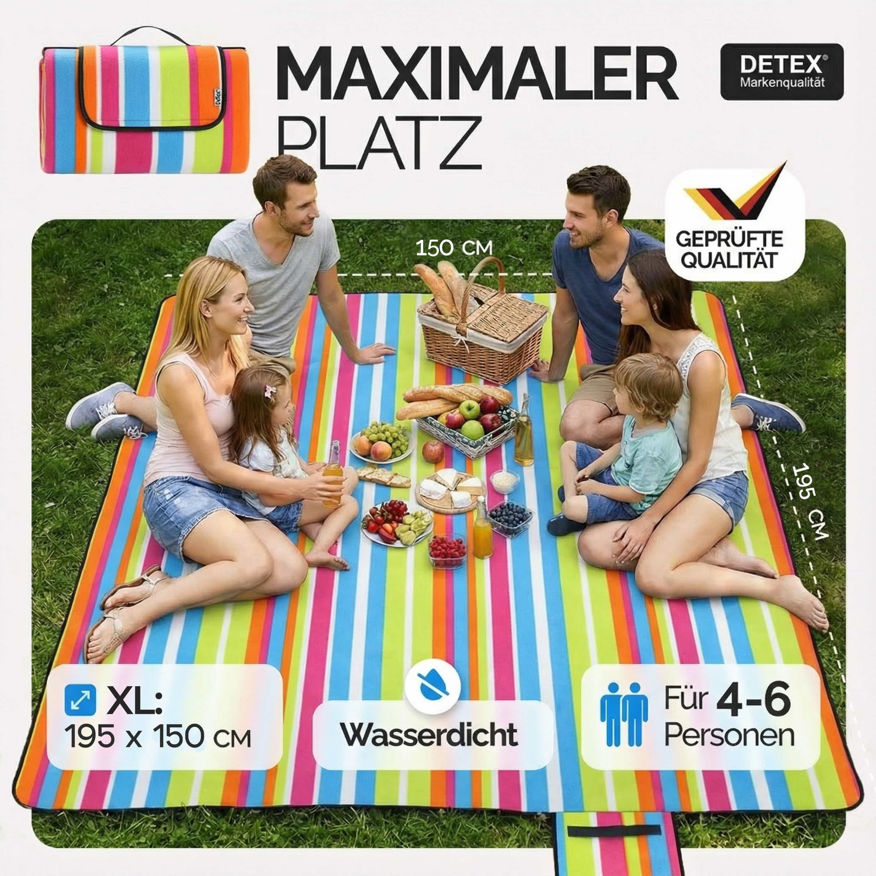 Picknickdeken\u0020Gekleurd\u00201,95x1,50m Picknickdeken\u0020Gekleurd\u00201,95x1,50m