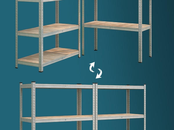 Stellingkast\u0020met\u00204\u0020Planken\u0020Set\u0020van\u00202\u0020160x90x40\u0020cm\u0020700kg