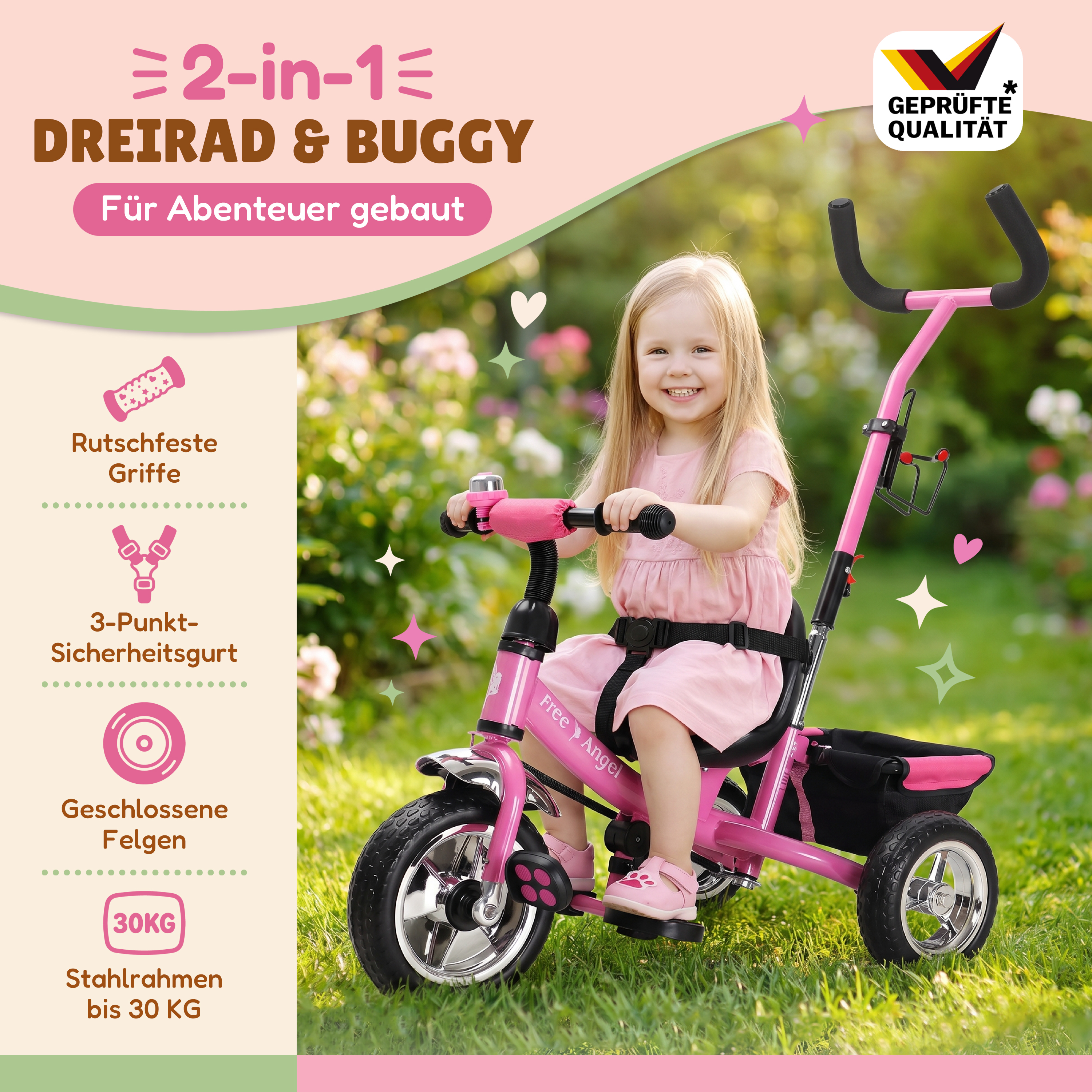Kinderdriewieler\u0020Free\u0020Angel\u0020Metaal\u0020Roze Kinderdriewieler\u0020Free\u0020Angel\u0020Metaal\u0020Roze