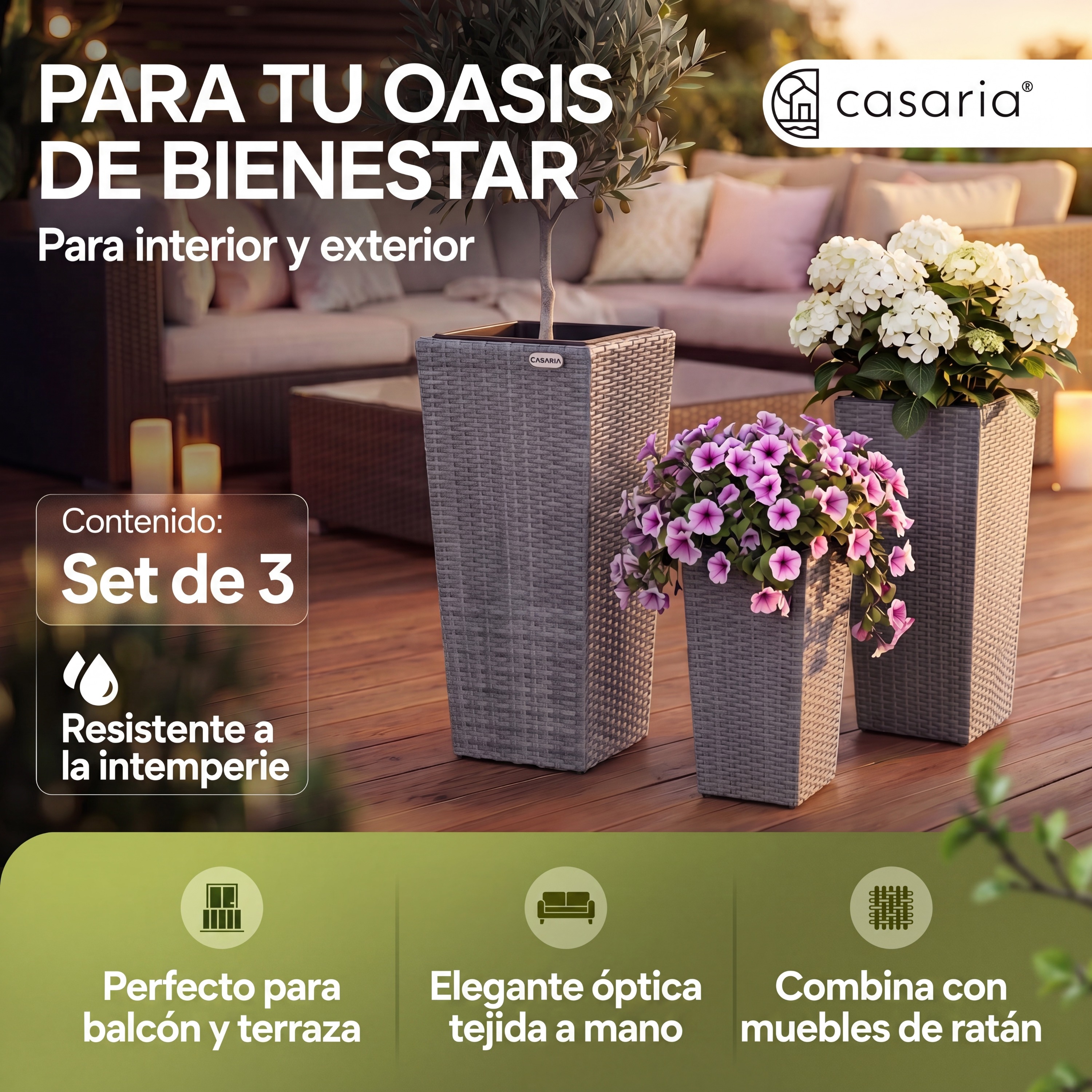 Polyrattan\u0020Bloembak\u0020Set\u0020van\u00203\u0020Grijs Polyrattan\u0020Bloembak\u0020Set\u0020van\u00203\u0020Grijs