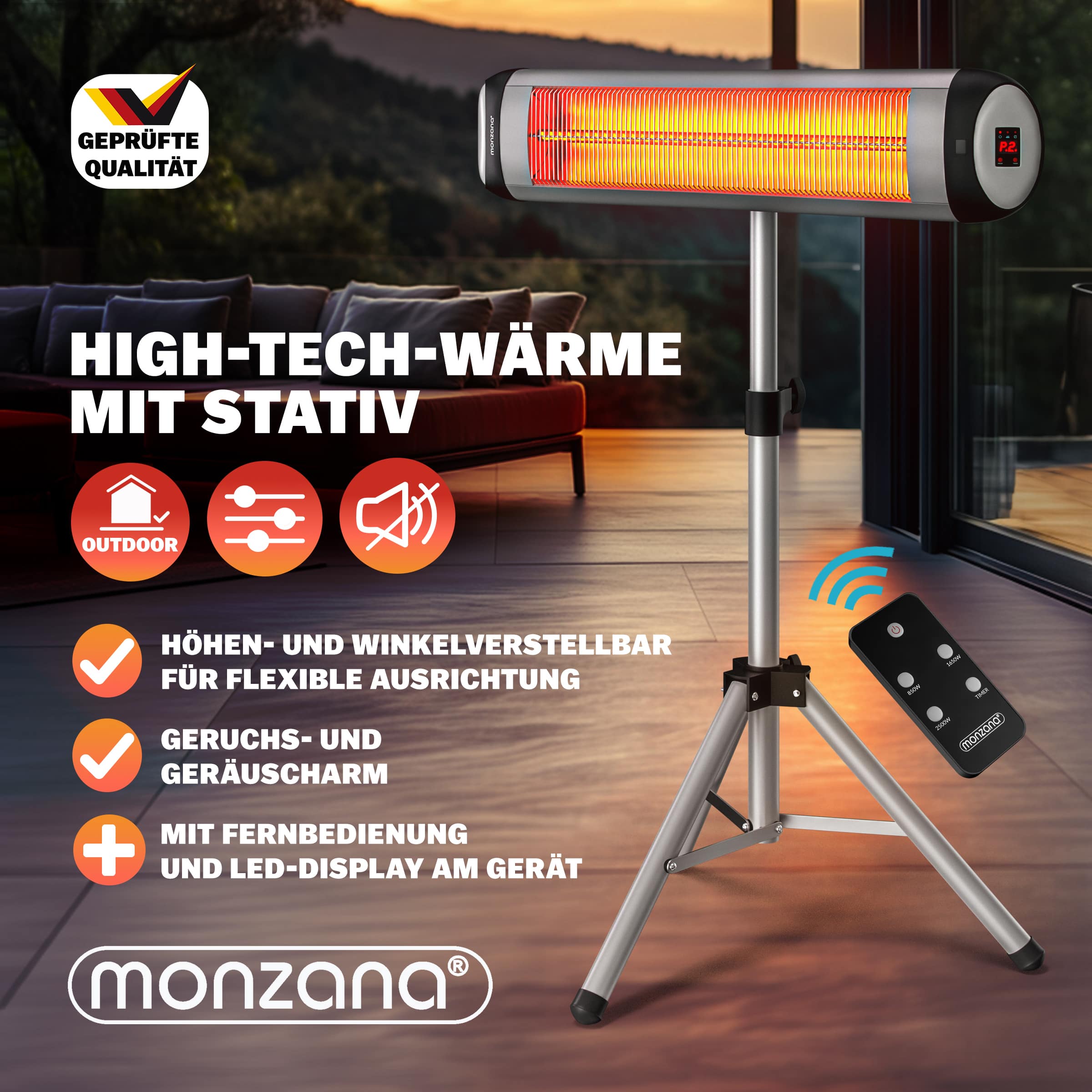 Terrasverwarmer\u0020MZH5000\u0020Zilver\u00202500W\u0020met\u0020Standaard Terrasverwarmer\u0020MZH5000\u0020Zilver\u00202500W\u0020met\u0020Standaard