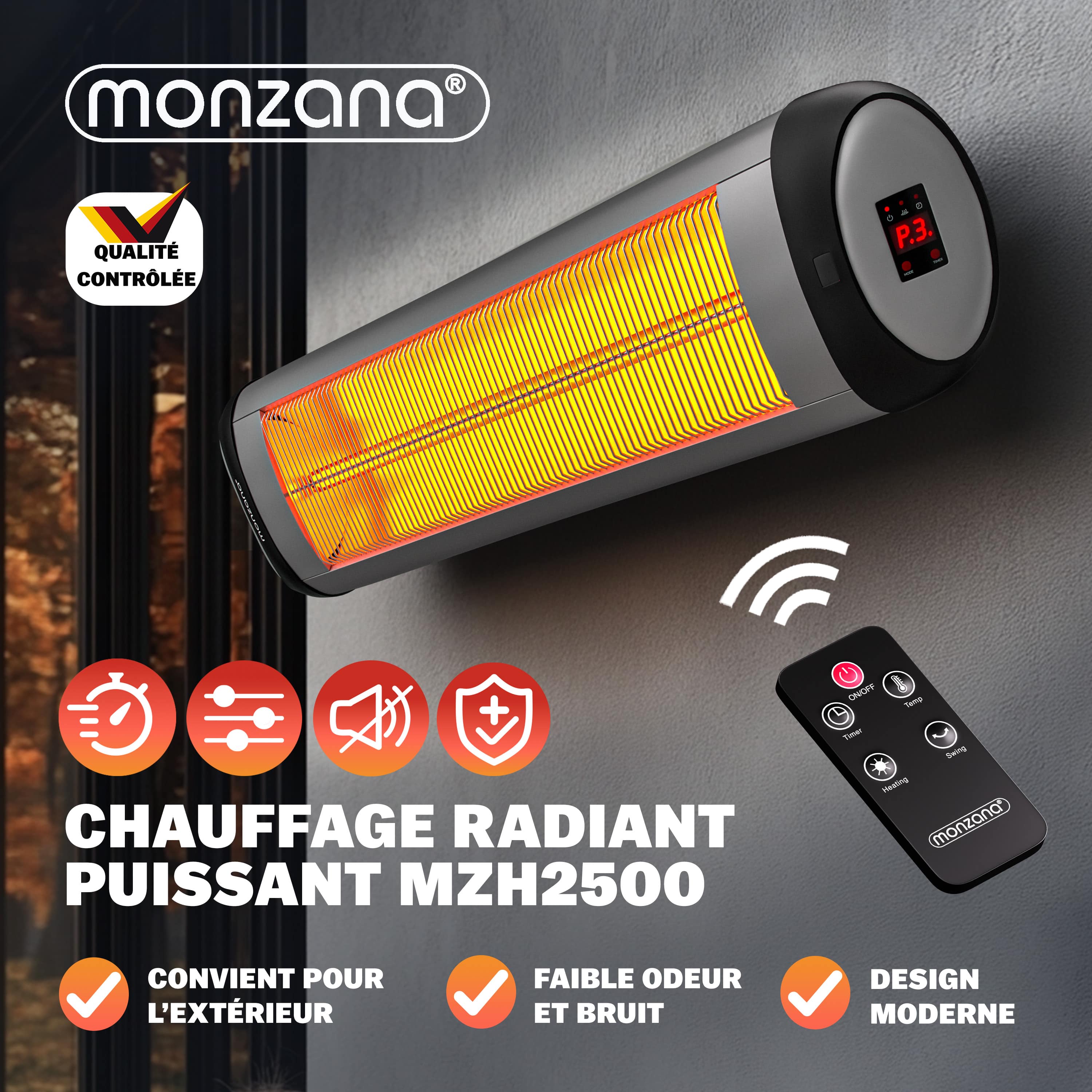Terrasverwarmer\u0020MZH2501\u0020Zilver\u00202500W Terrasverwarmer\u0020MZH2501\u0020Zilver\u00202500W