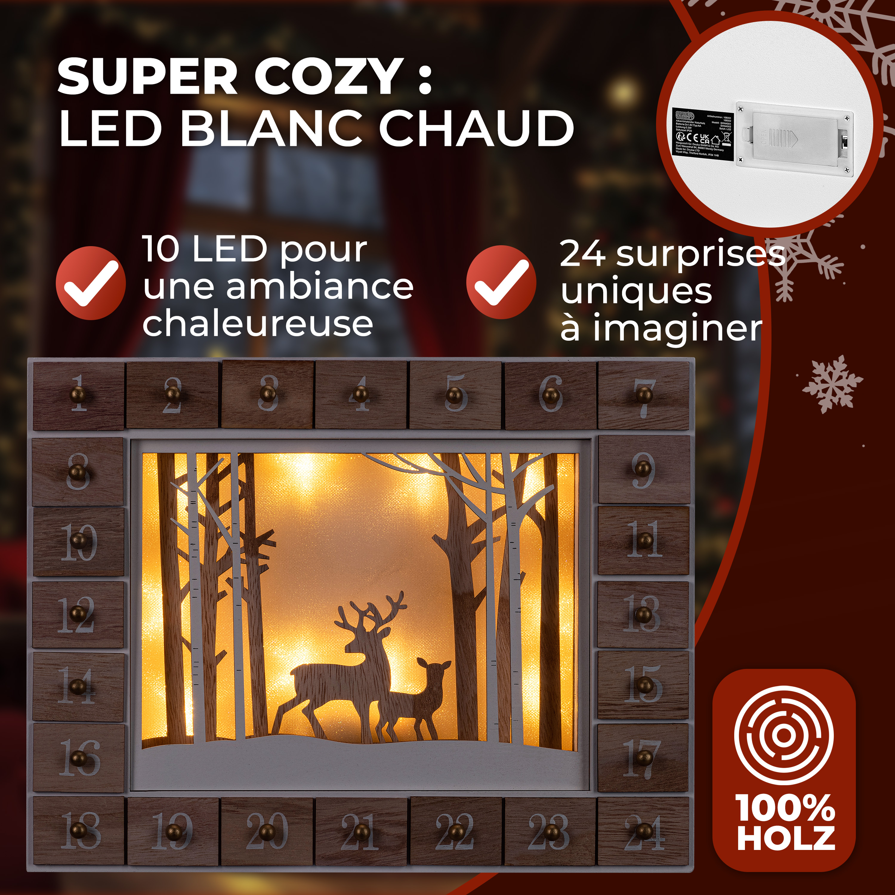 Adventskalender\u0020Winterlandschap\u0020Hout\u0020LED Adventskalender\u0020Winterlandschap\u0020Hout\u0020LED