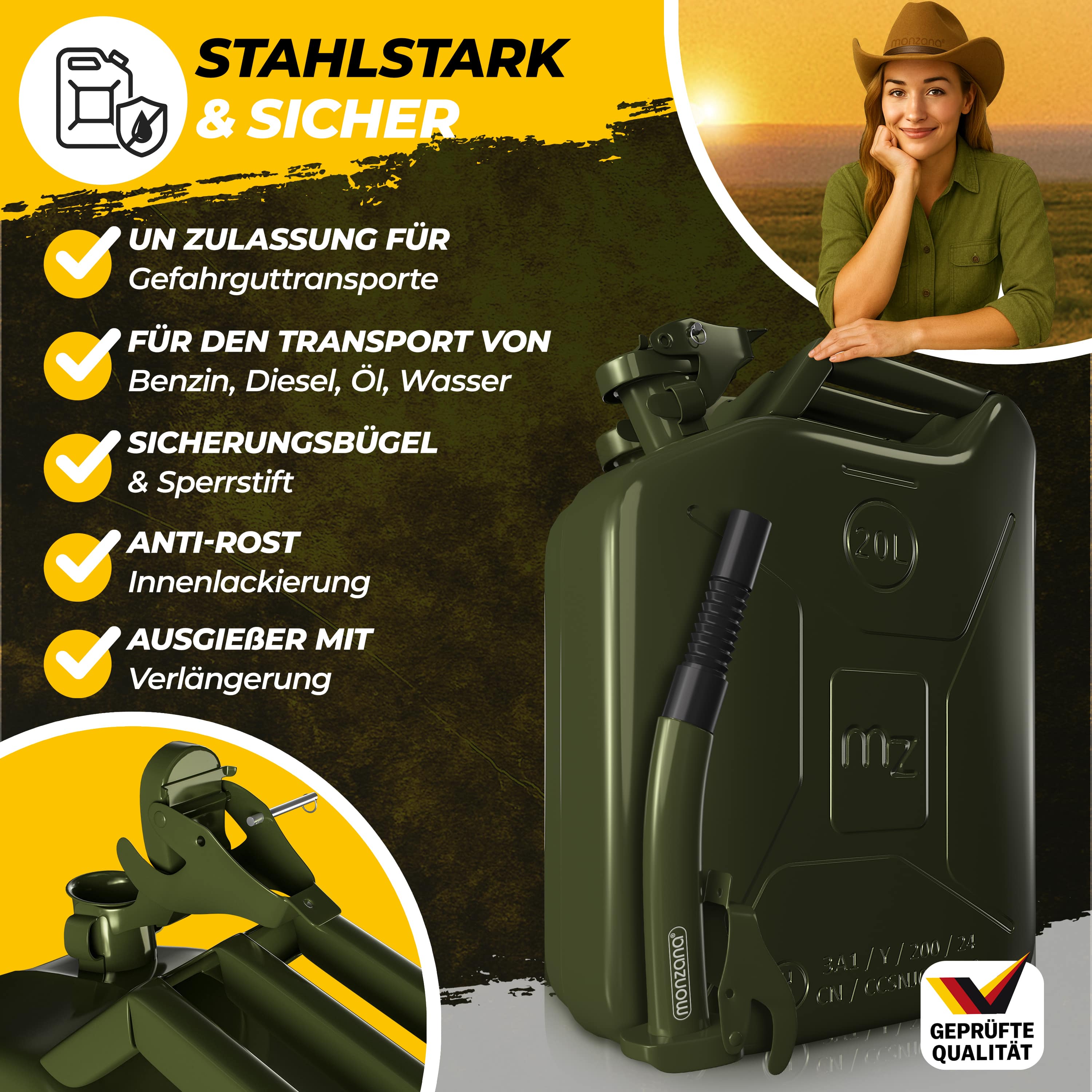 Benzine\u0020Jerrycan\u0020Set\u0020van\u00203\u0020Metaal\u002020L