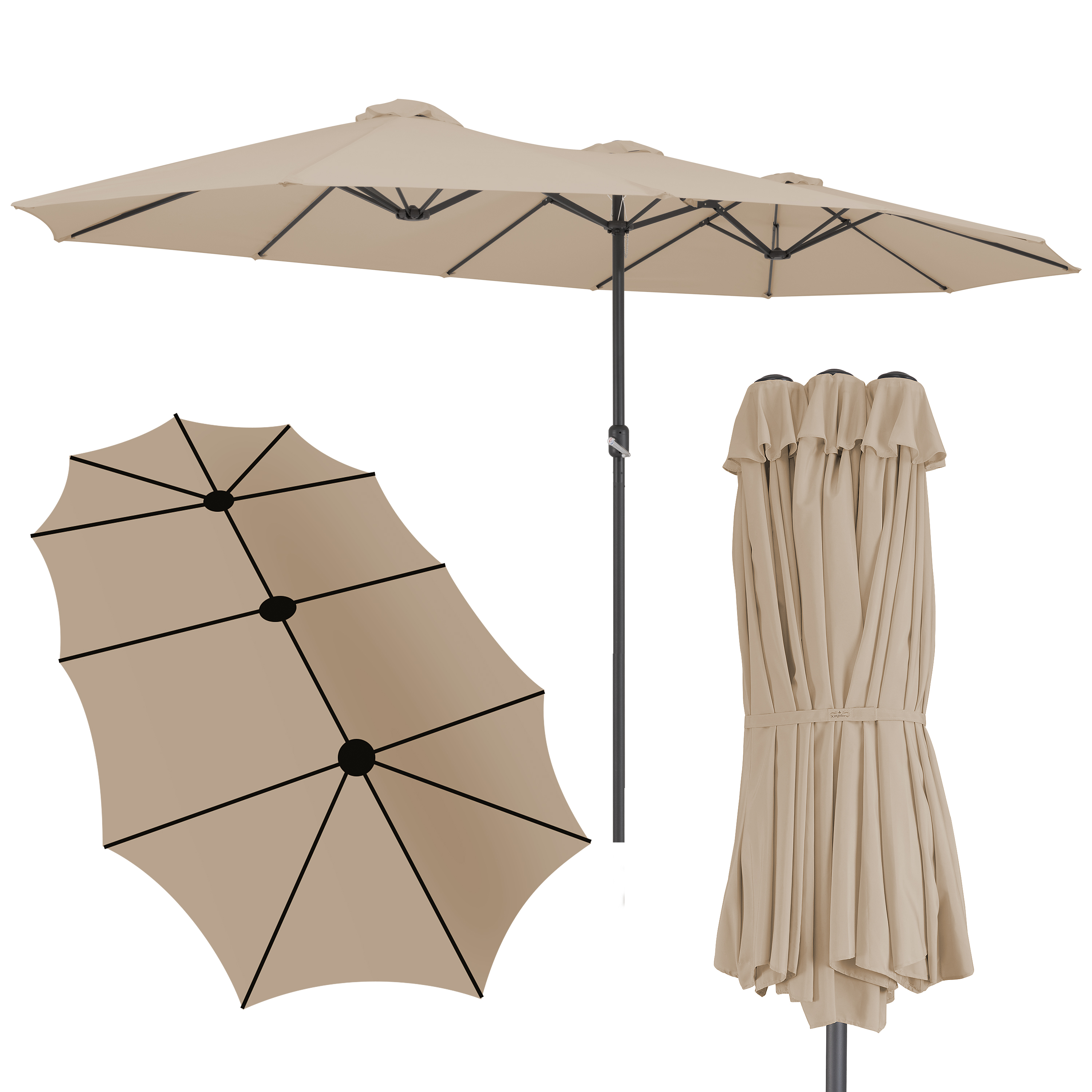 Dubbele\u0020Parasol\u0020Taupe\u0020met\u0020UV\u002Dbescherming\u002080\u002B Dubbele\u0020Parasol\u0020Taupe\u0020met\u0020UV\u002Dbescherming\u002080\u002B