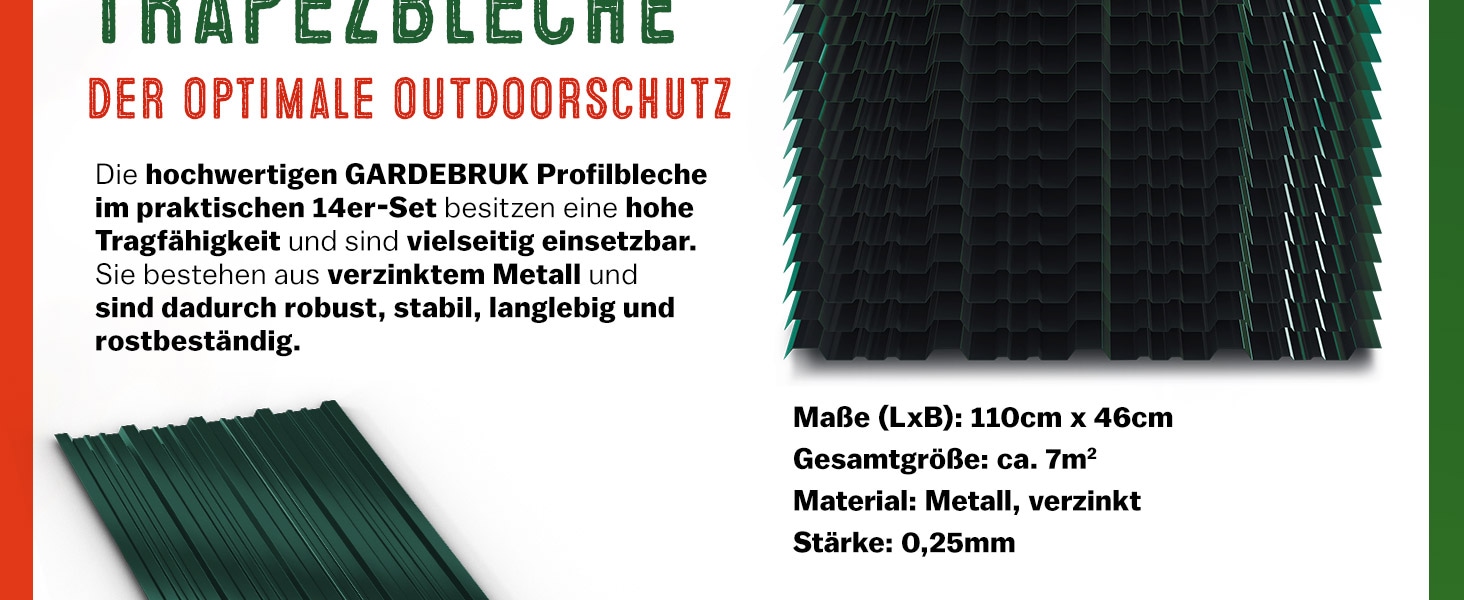 Trapezium\u0020Dakplaten\u002014\u0020Stuks\u0020Groen\u0020Metaal\u0020110x46cm
