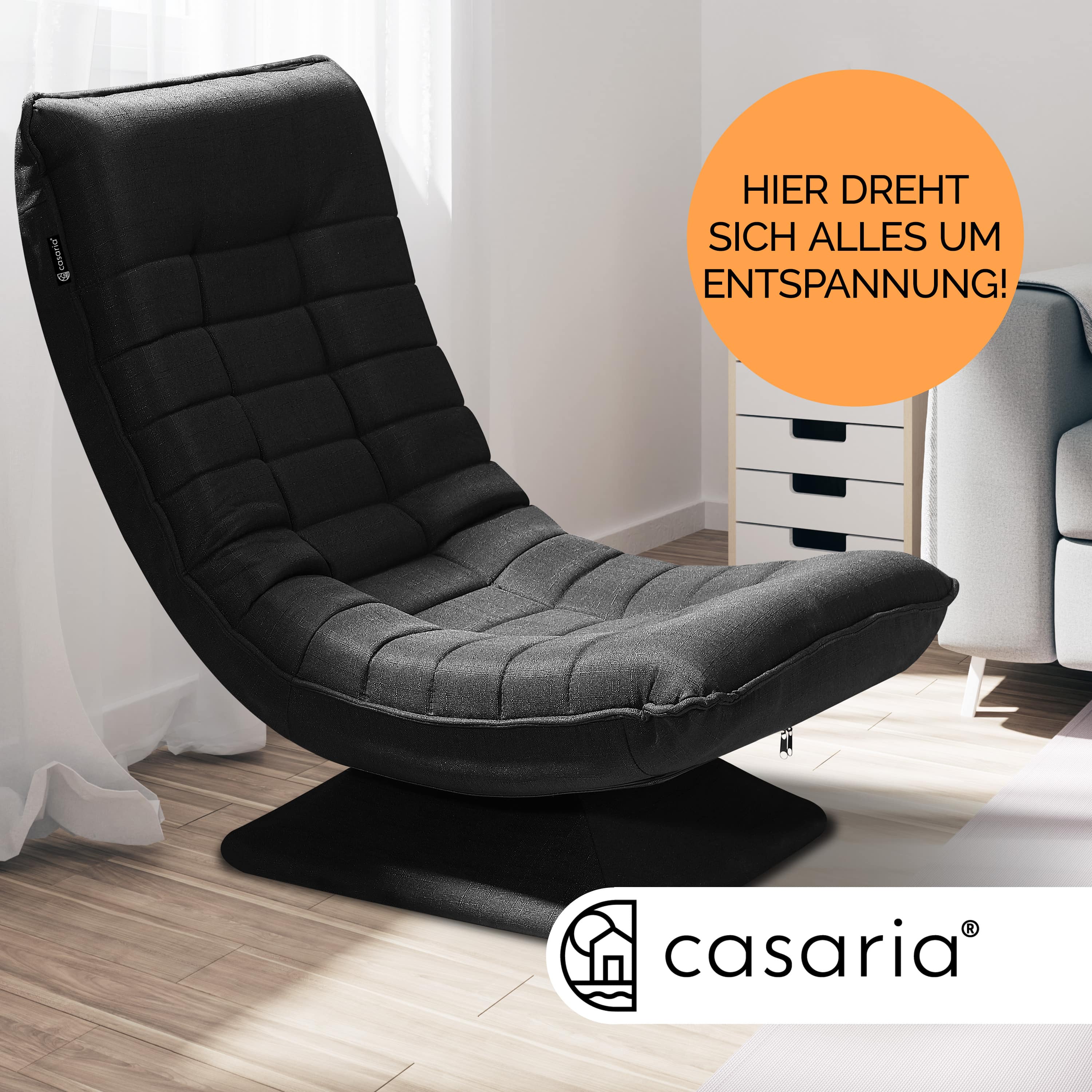 Relax\u0020Lounger\u0020Aberdeen\u0020Stof\u0020Zwart