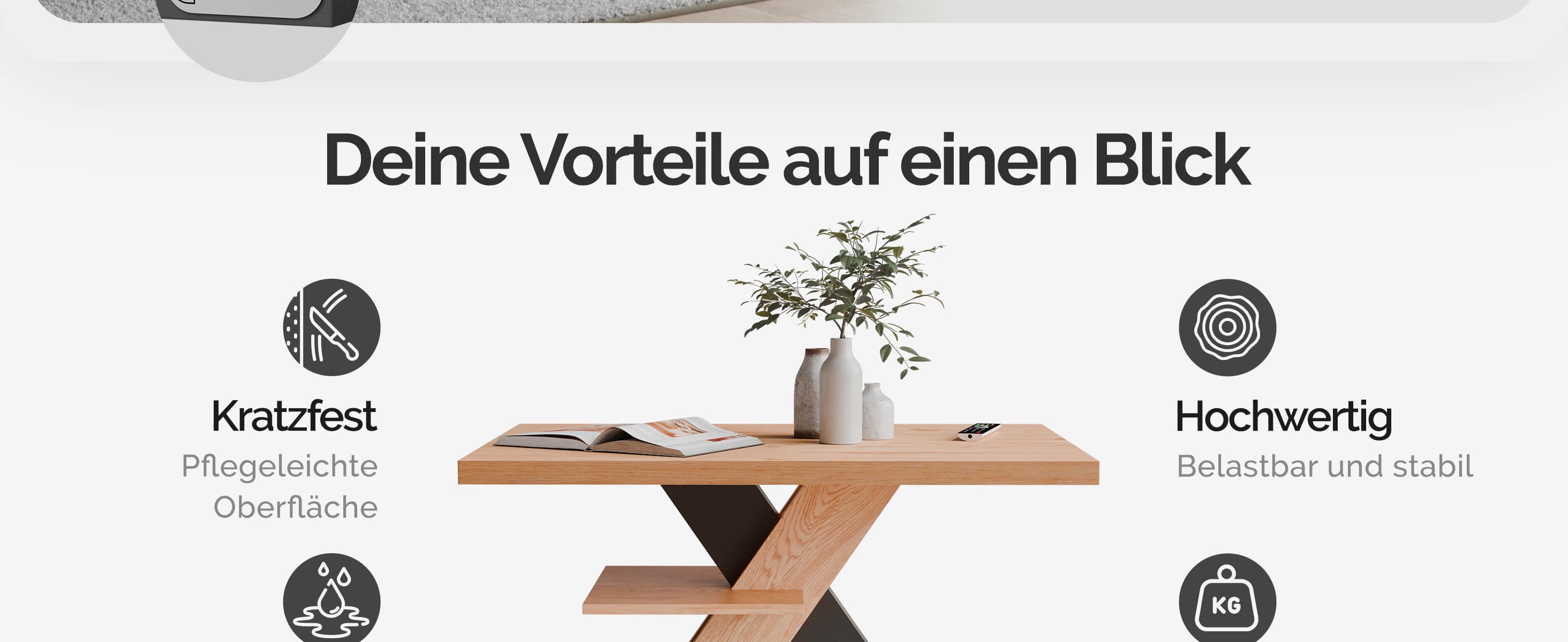 Salontafel\u0020Detroit\u0020Hout\u002FGrijs\u002090x60x45cm
