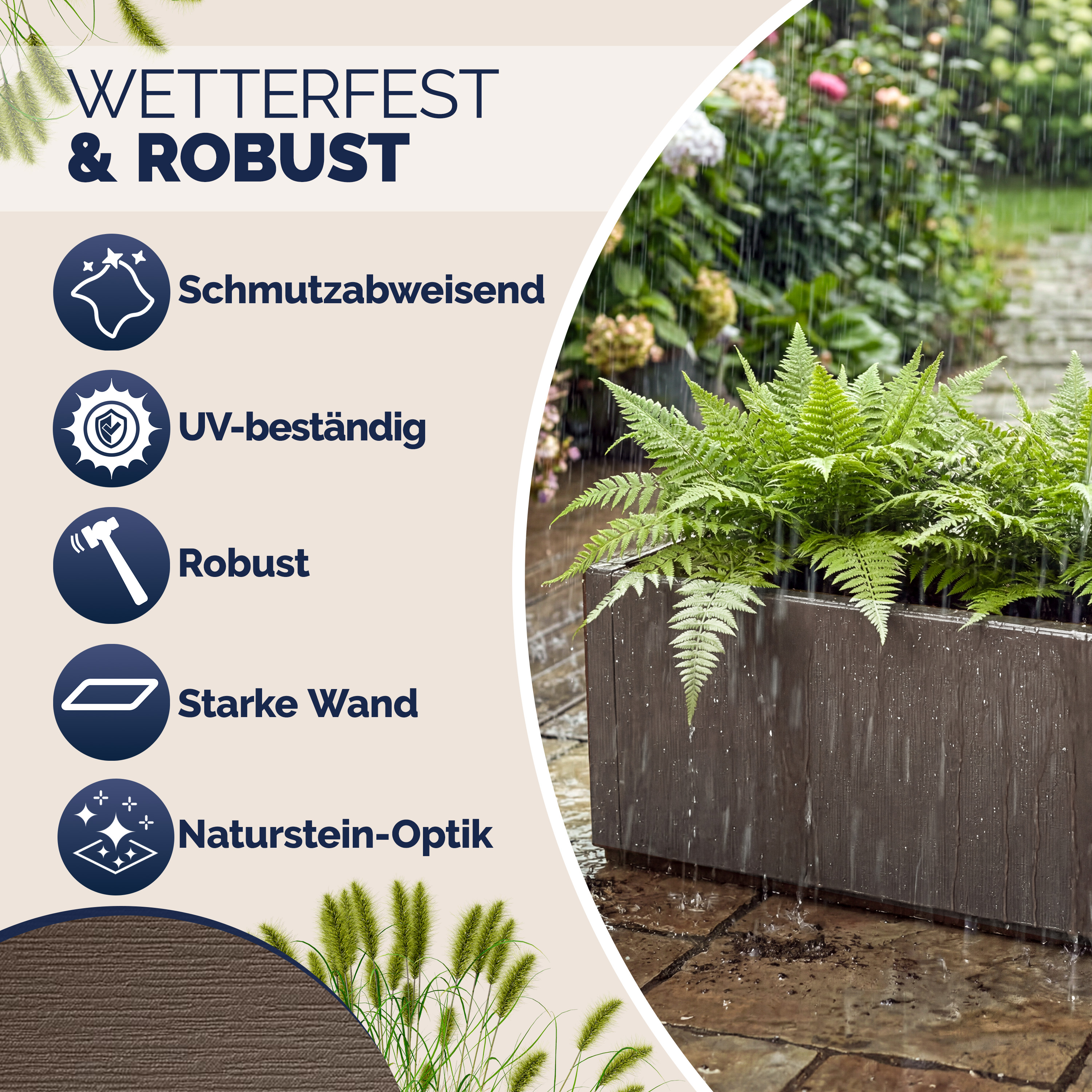 Bloempot\u0020Ethica\u0020Bruin\u0020plastic\u002080x36x36cm