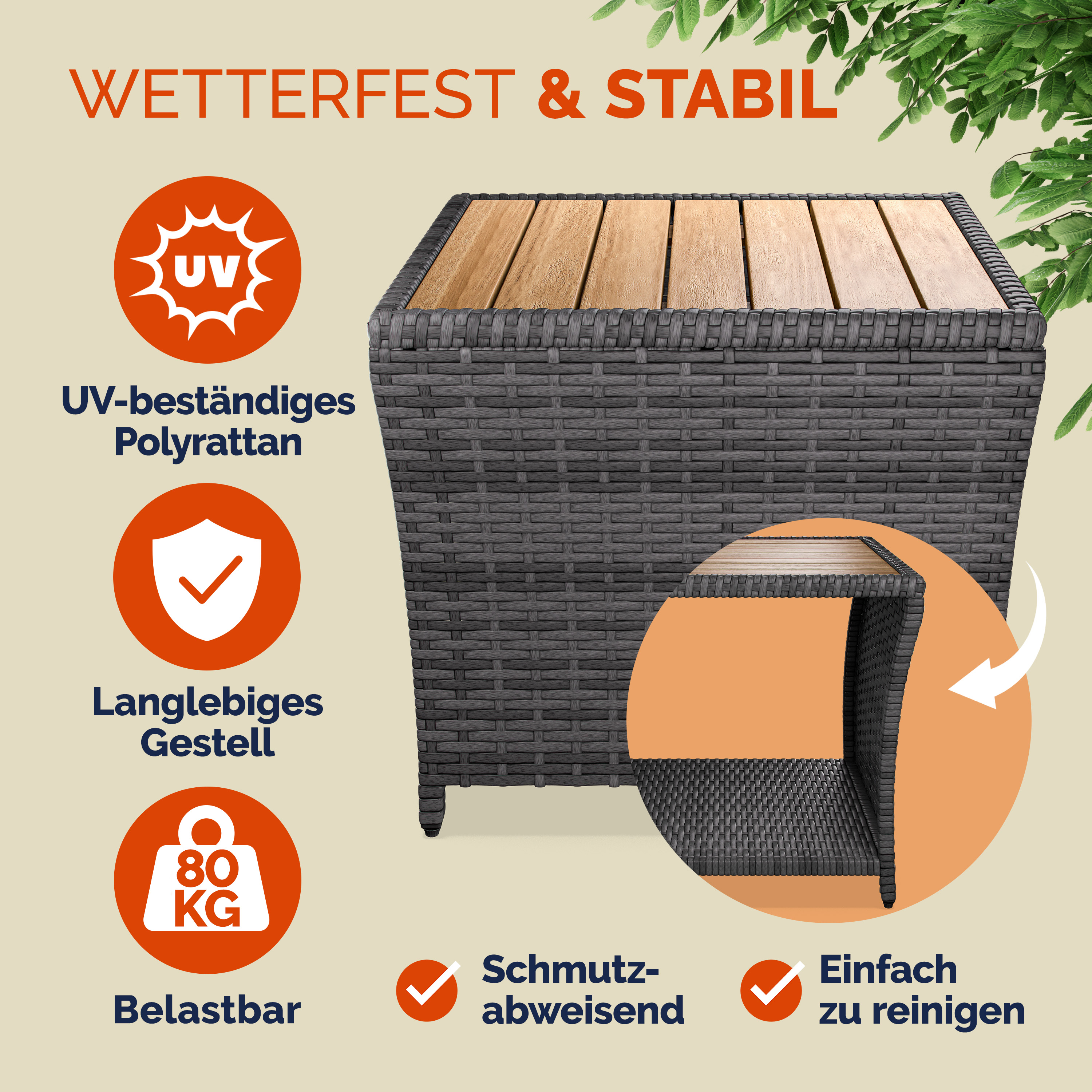 Polyrattan\u0020bijzettafel\u0020grijs\u002045x45x40cm Polyrattan\u0020bijzettafel\u0020grijs\u002045x45x40cm