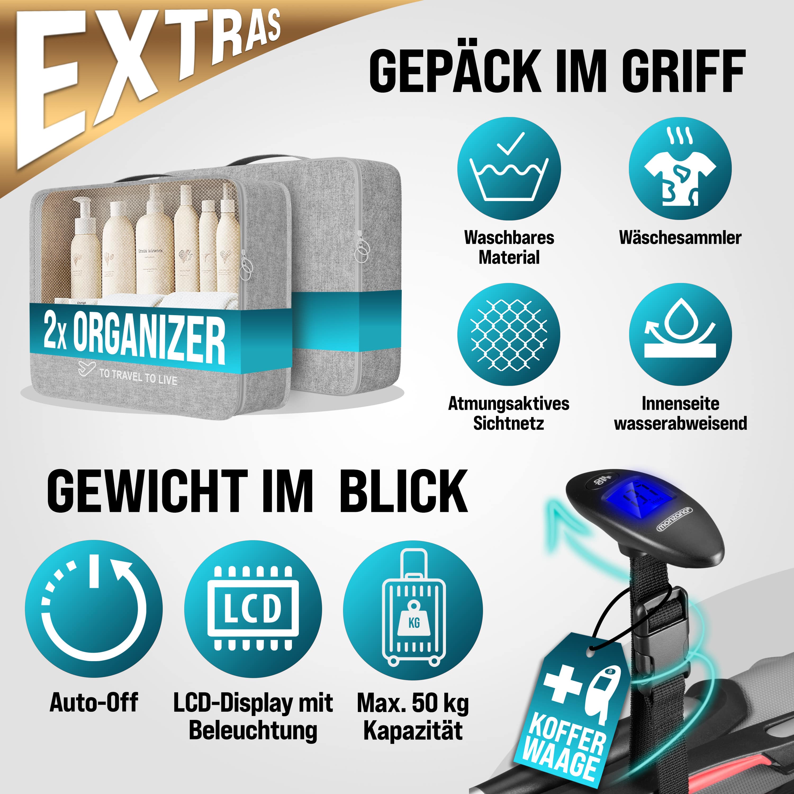 Reiskoffers\u0020Baseline\u00203\u002Ddelige\u0020Zilver\u0020ABS\u0020accessoires