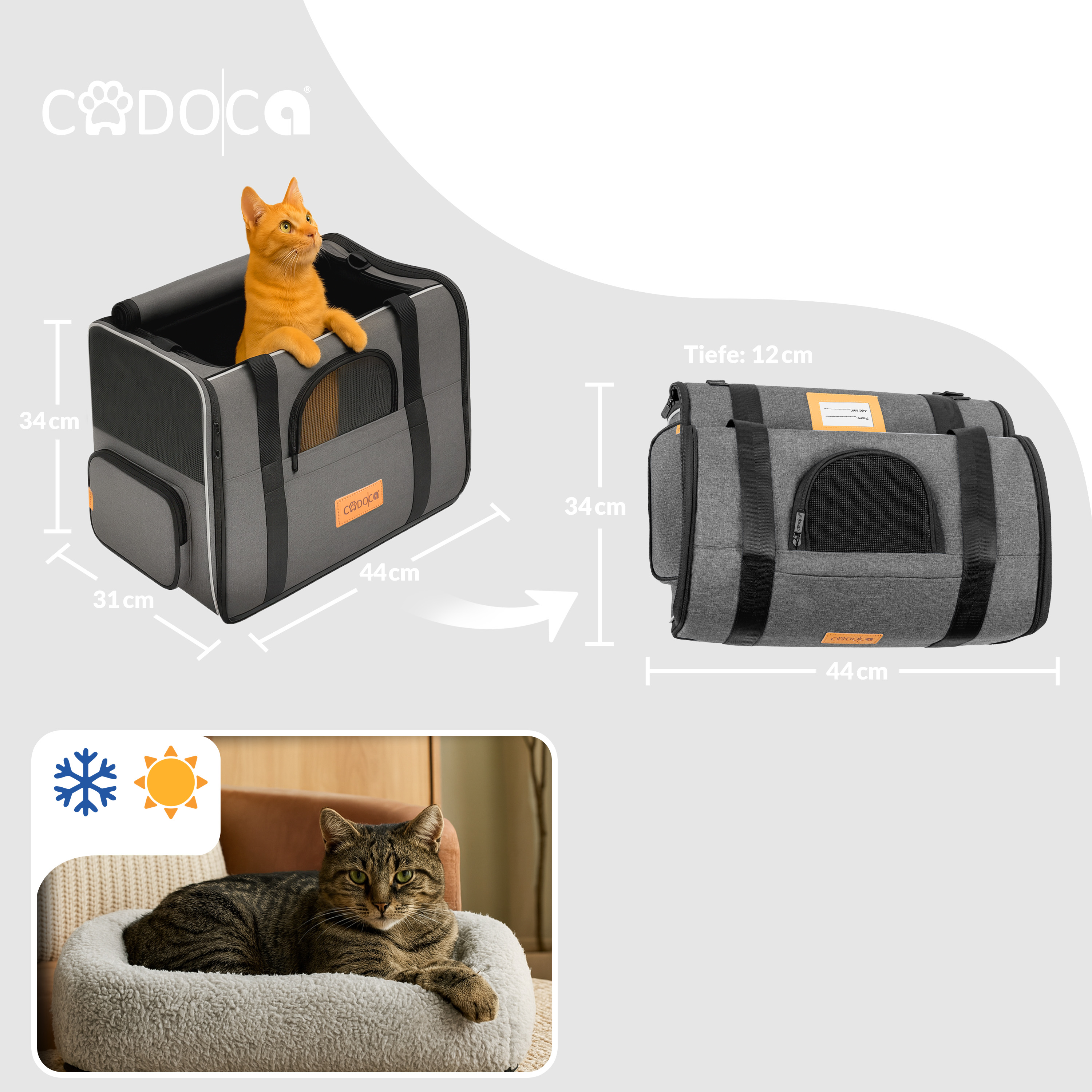 Kattentransportbox\u0020grijs\u002044x34x31cm\u0020tot\u002020kg Kattentransportbox\u0020grijs\u002044x34x31cm\u0020tot\u002020kg