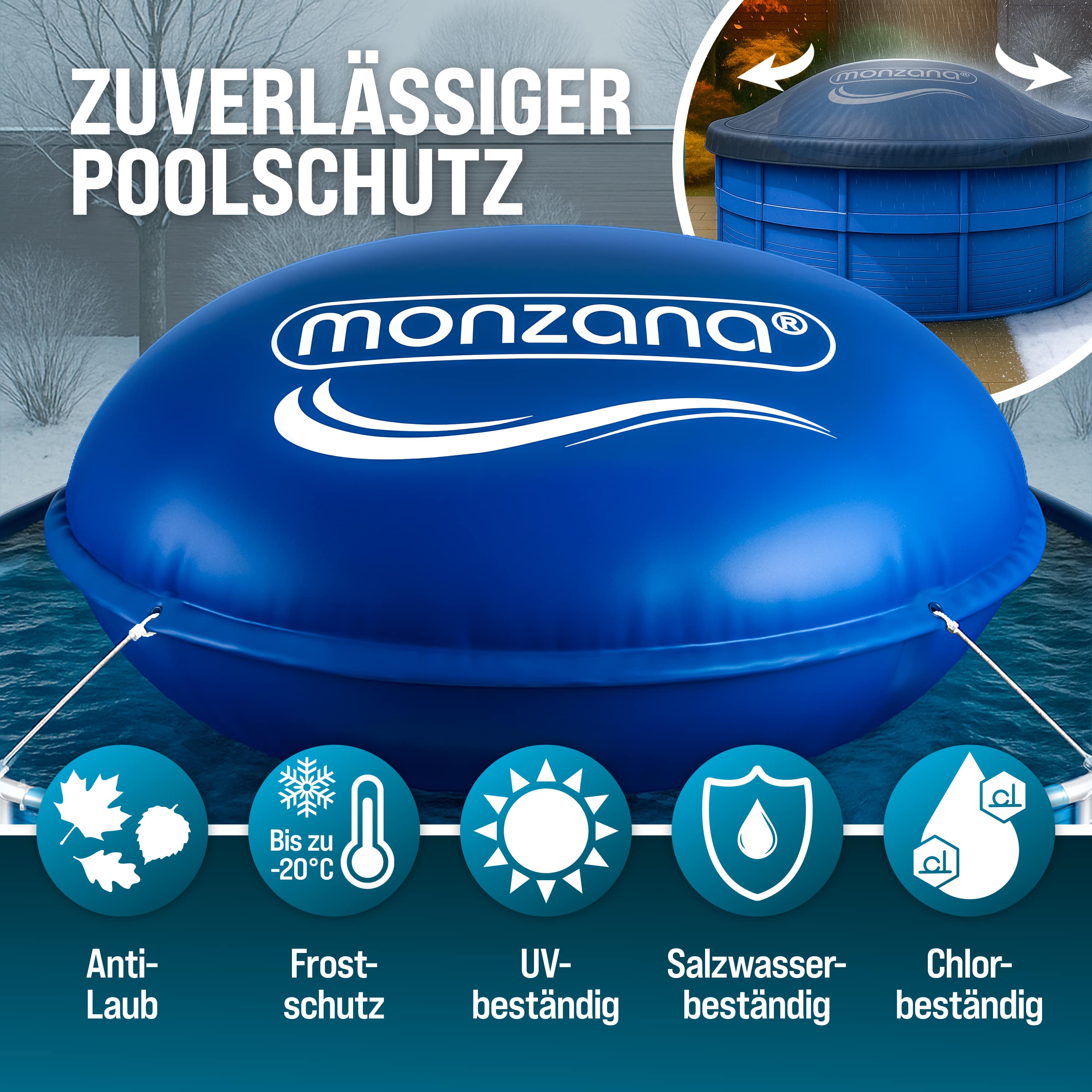 Zwembadkussen\u0020XXL\u0020Blauw\u0020\u00D83m\u0020\u002D20\u00B0C