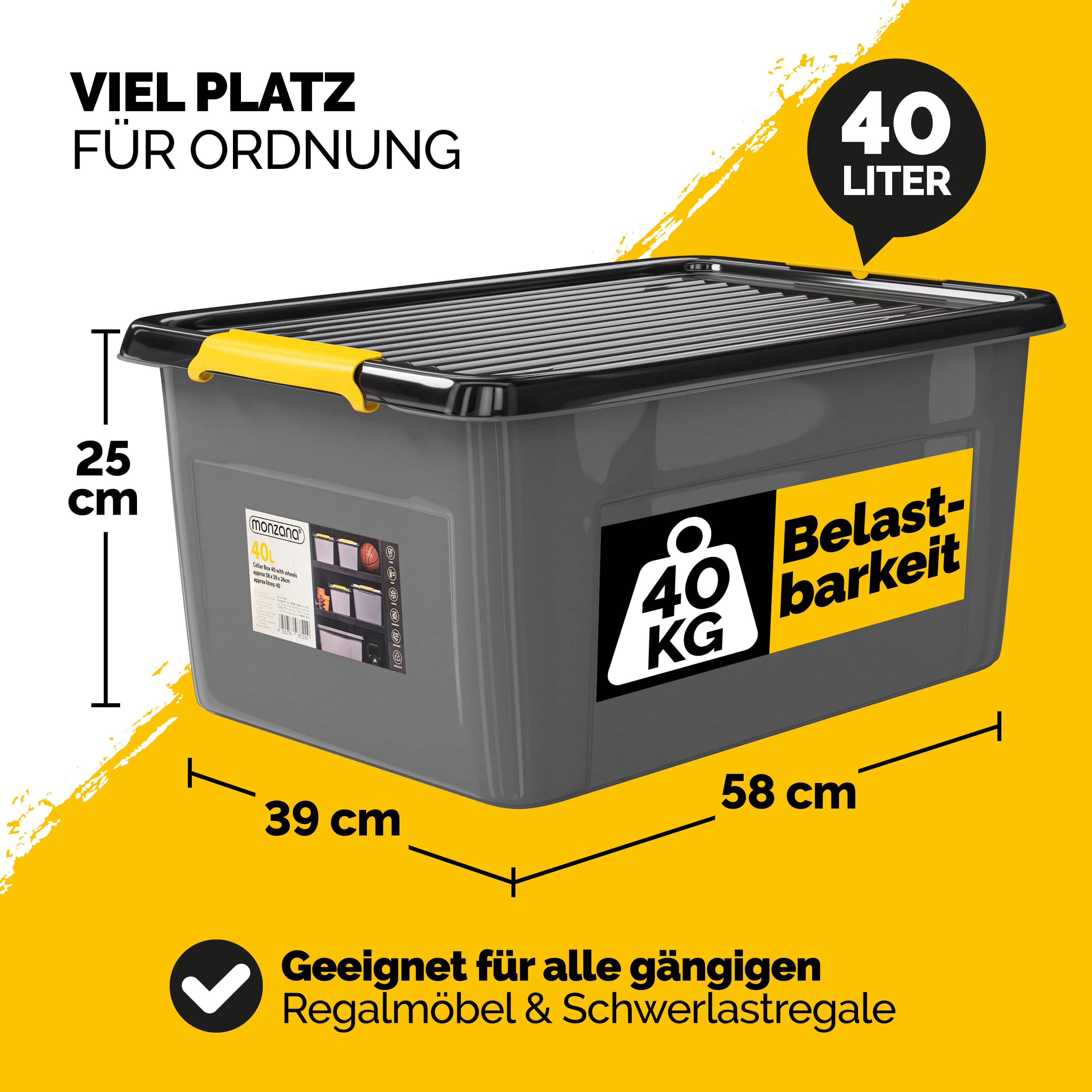Opbergbox\u0020Grijs\u002FAntraciet\u002058x39x25cm\u0020stapelbaar\u002040L