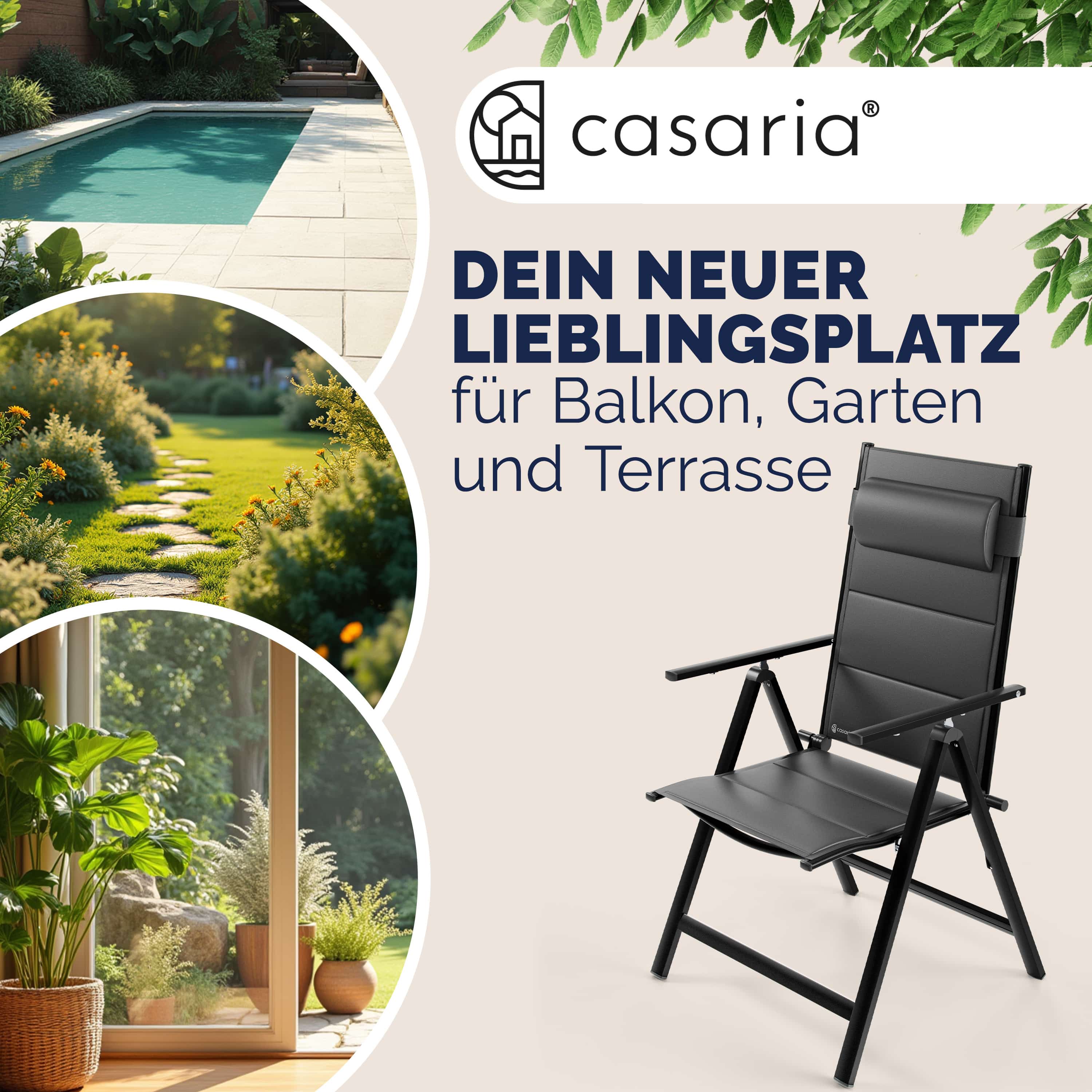 Tuinstoelen\u0020set\u0020van\u00202\u0020zwart\u0020opvouwbare\u0020gestoffeerde\u0020aluminium\u0020verstelbare\u0020120kg\u0020draagvermogen\u0020weerbestendig