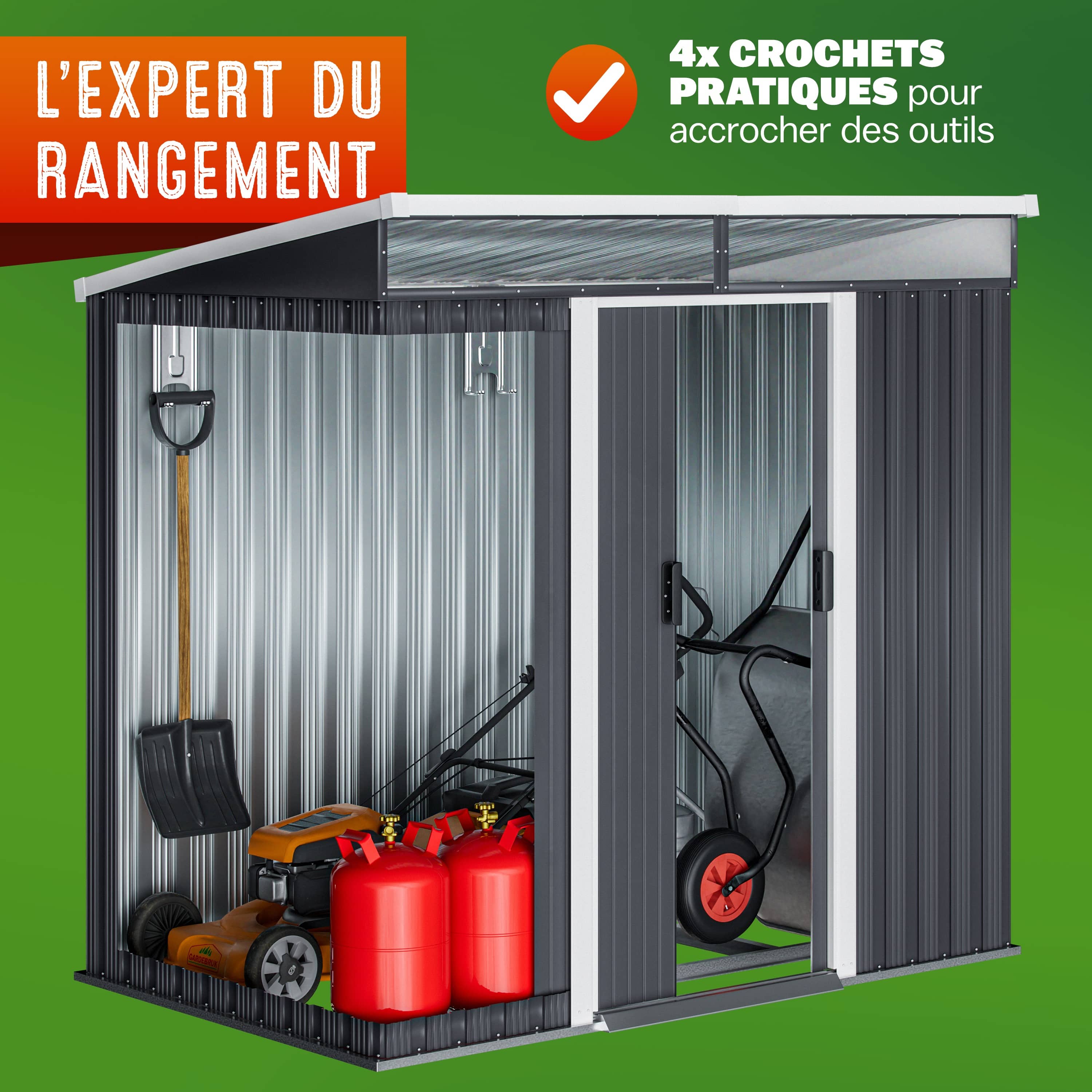 Tuinschuur\u0020Zwart\u0020Metaal\u0020200x125x180cm