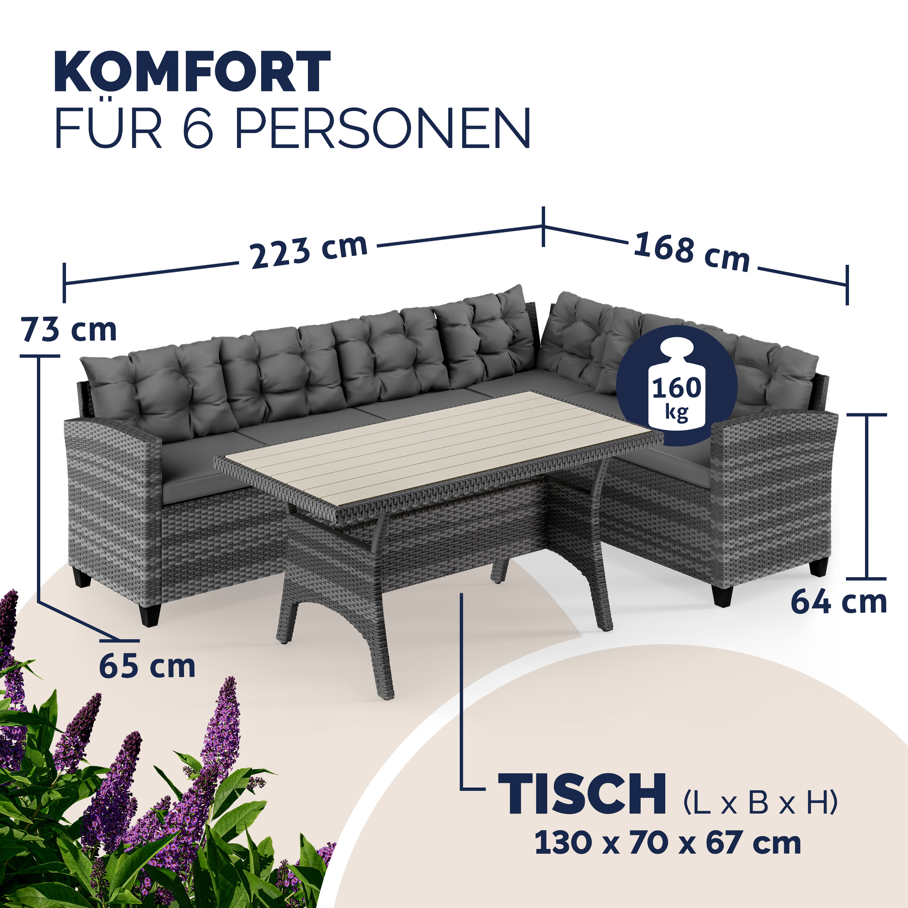 Polyrotan\u0020Loungeset\u0020\u0020Lissabon\u0020Grijs\u002FAntraciet