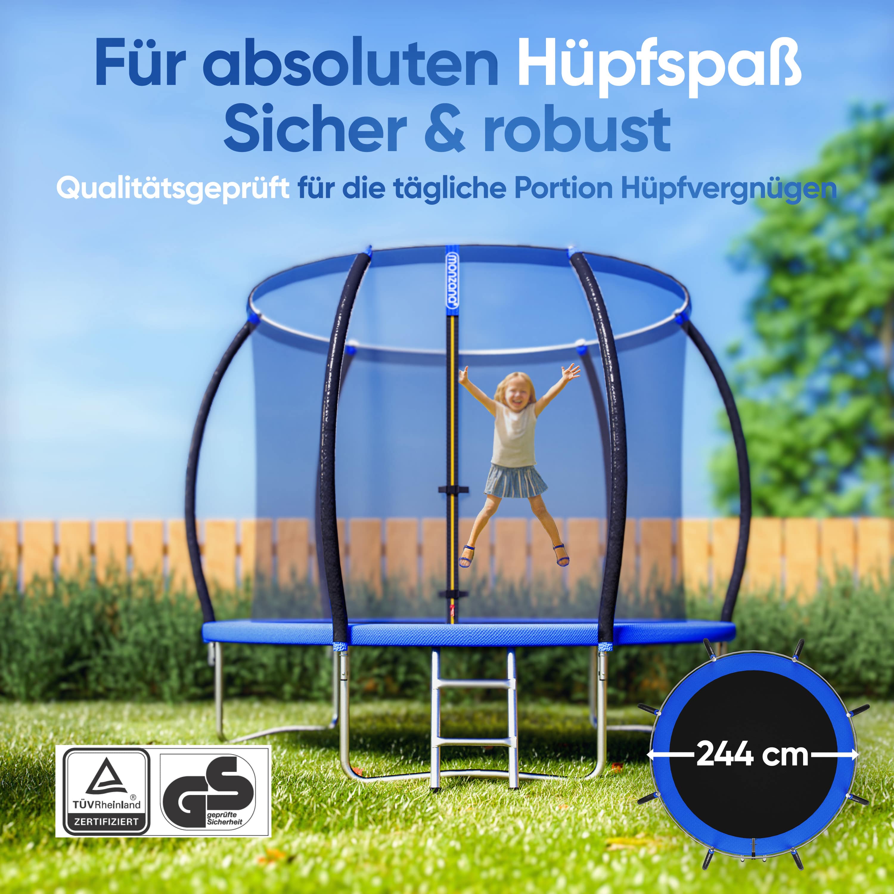 Trampoline\u0020244\u0020cm\u0020Veiligheidsnet\u0020T\u00DCV\u0020GS\u0020Gecertificeerd