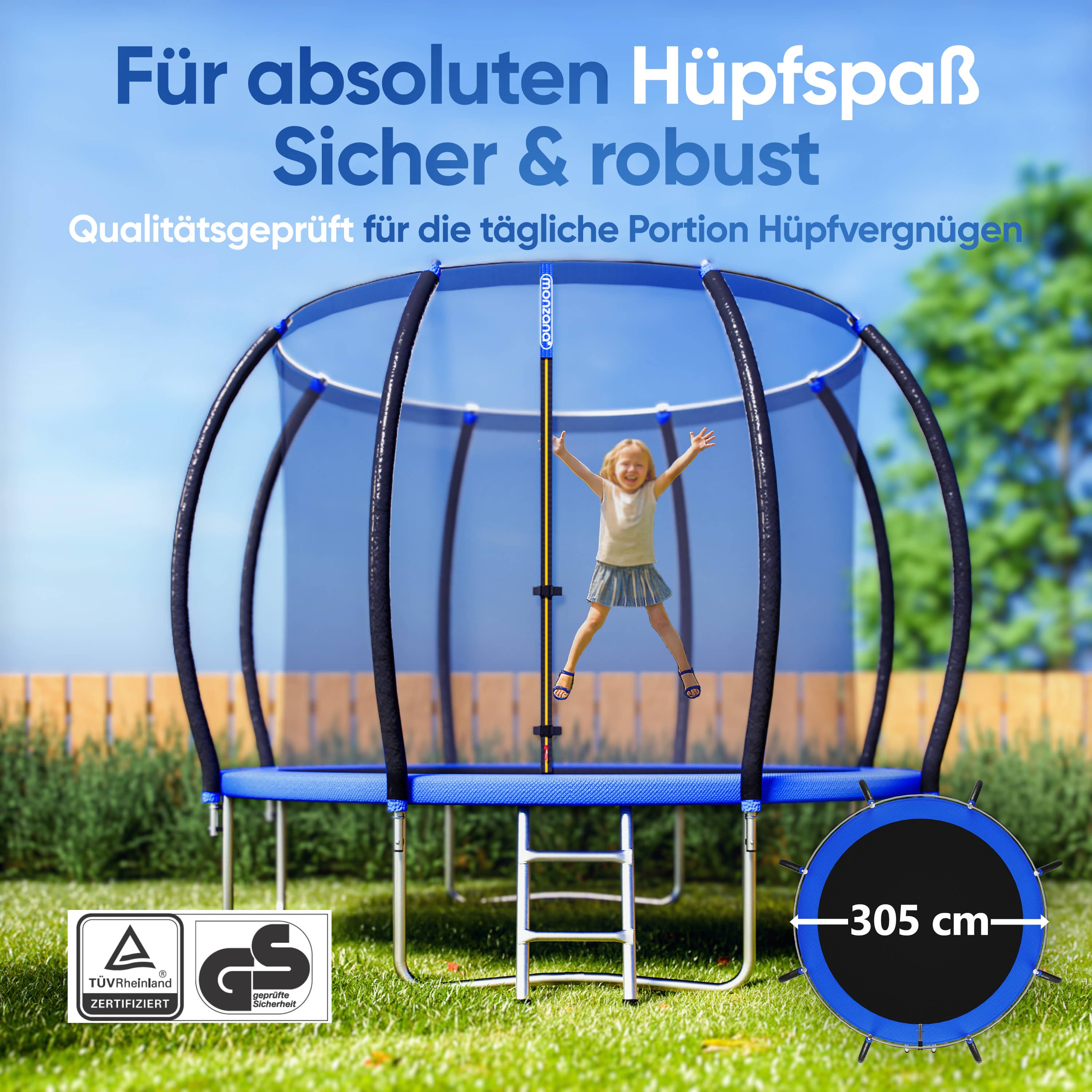 Trampoline\u0020305\u0020cm\u0020Veiligheidsnet\u0020T\u00DCV\u0020GS\u0020Gecertificeerd
