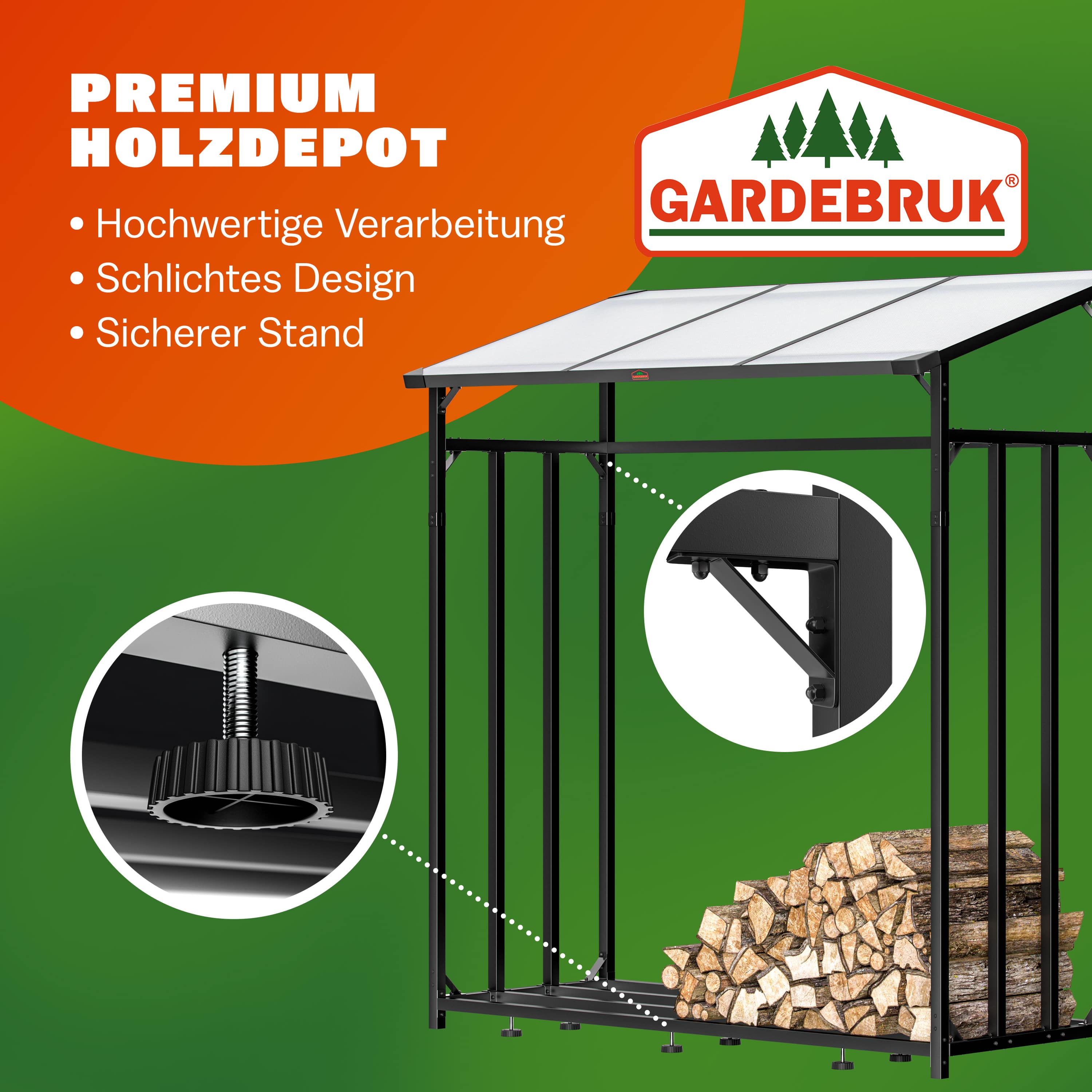Brandhoutrek\u0020Antraciet\u0020198x163x70cm\u0020met\u0020zeil\u0020\u002B\u0020tas