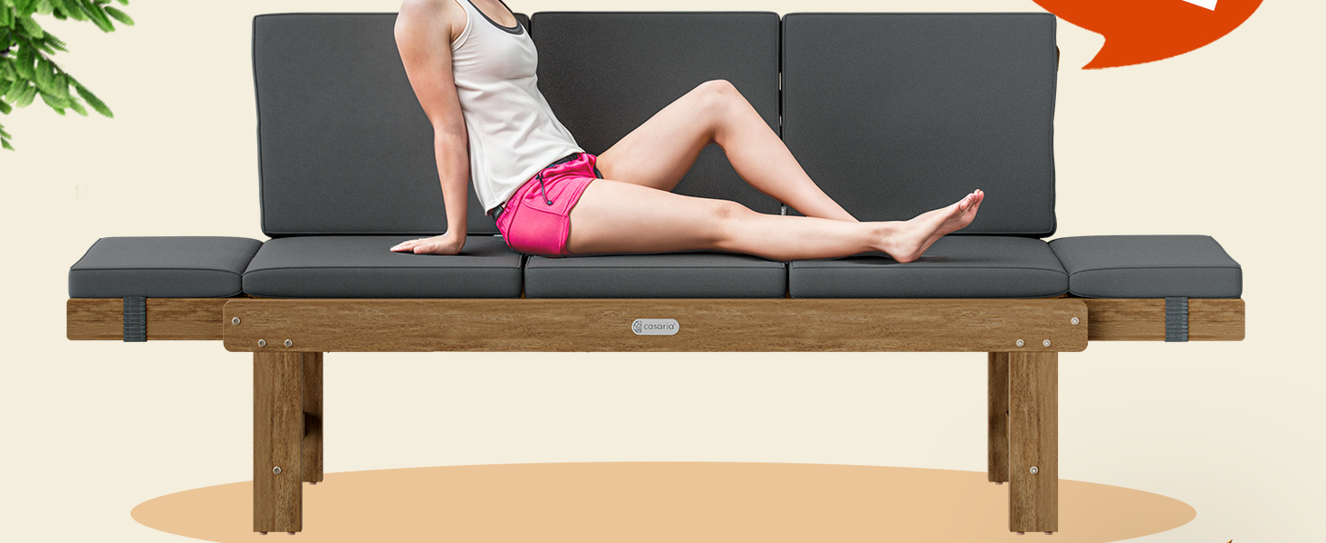 Tuinbank\u0020200x45x76cm\u0020acaciahout\u0020FSC\u00AE\u002Dgecertificeerd\u0020converteerbaar