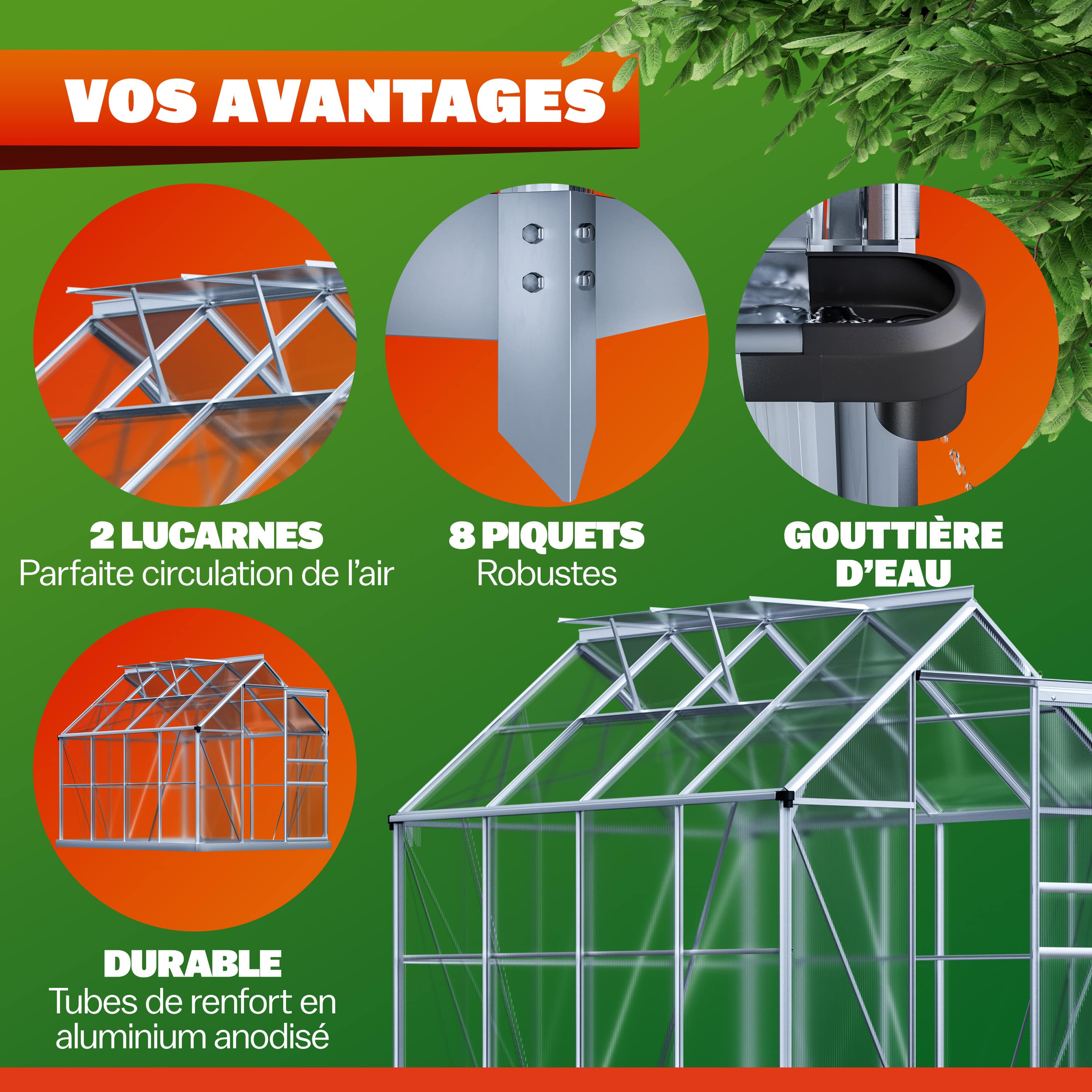 Tuinkas\u0020Aluminium\u0020250x190x195cm\u0020met\u0020Fundering
