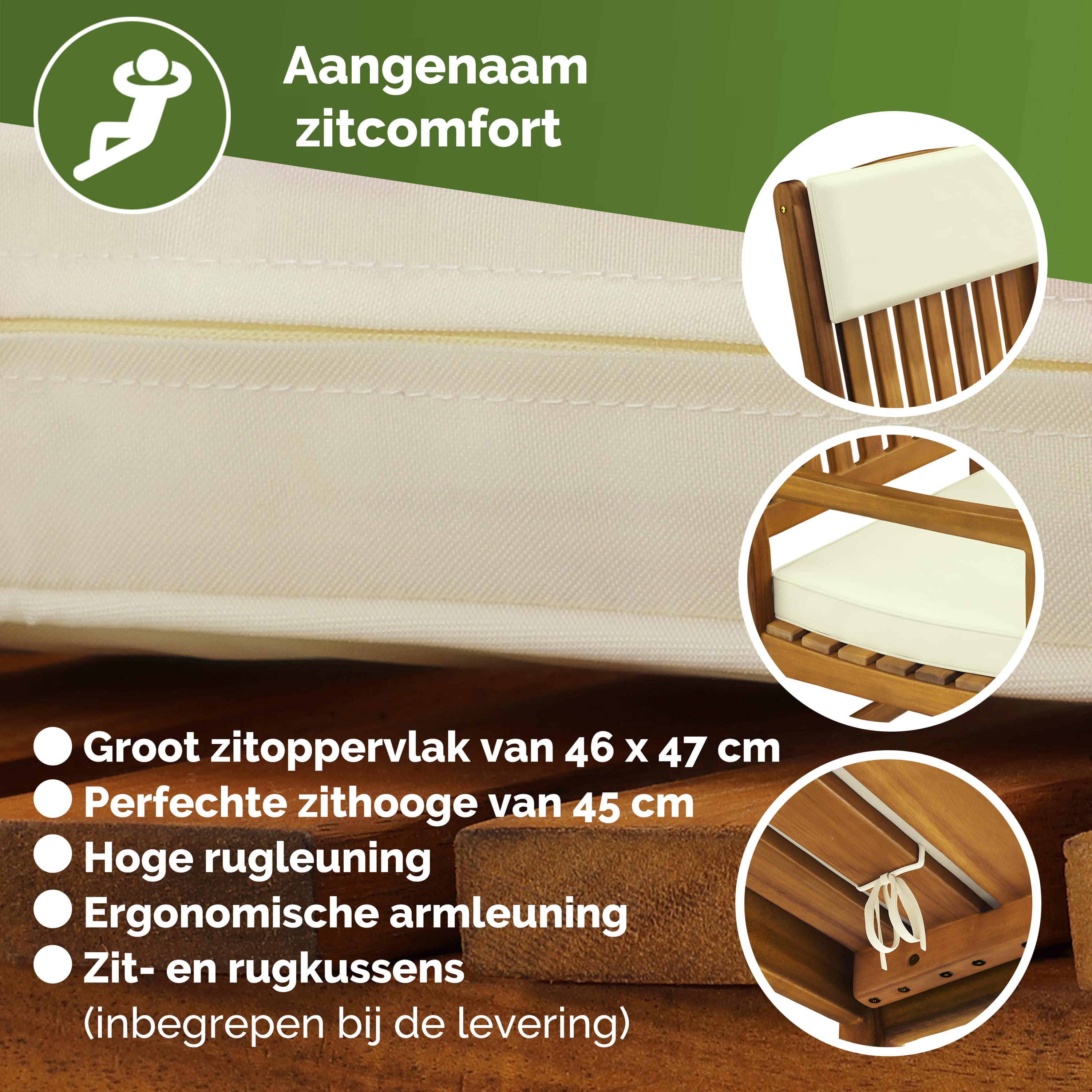 Schommelstoel\u0020Acaciahout\u002054x76x102cm