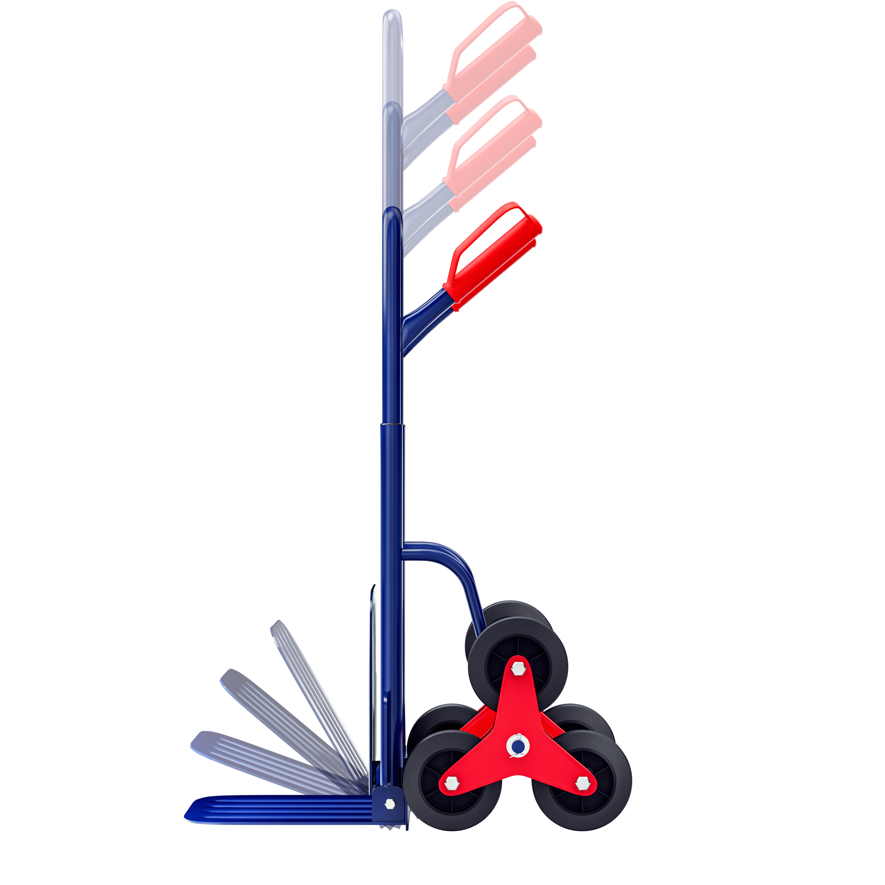 Steekwagen\u0020Blauw\u0020Rood\u0020Staal\u002065x47x115cm\u0020200kg\u0020Trap